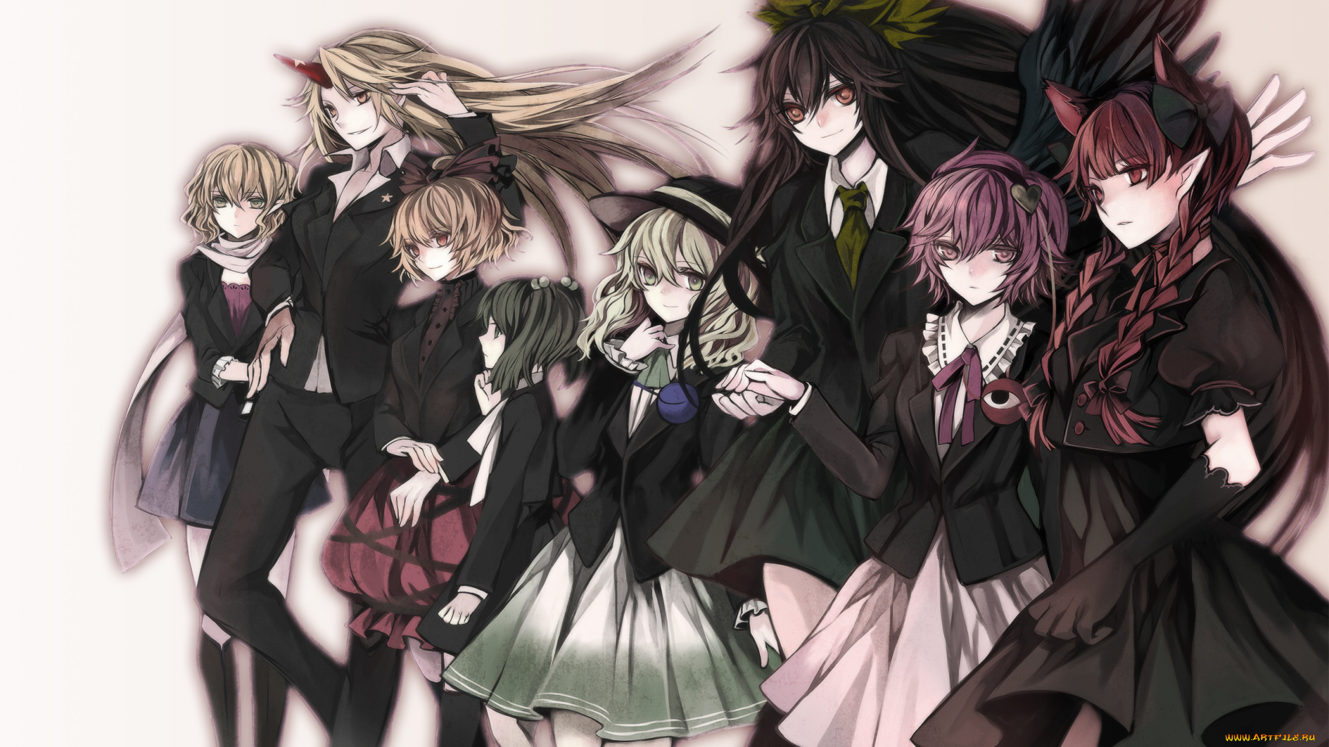 аниме, touhou, kaenbyou, rin, reiuji, utsuho, tagme