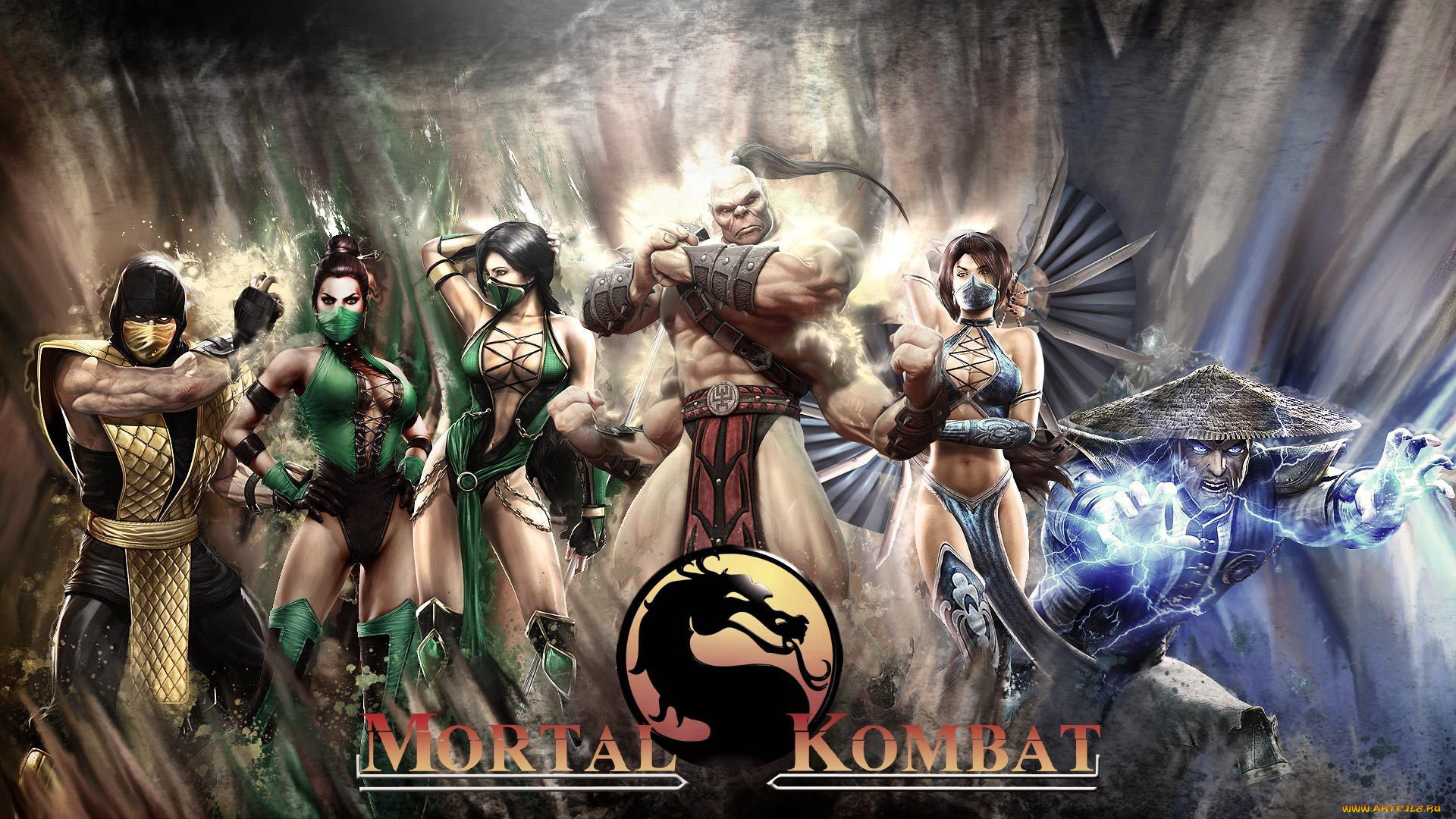 mortal, kombat, видео, игры, 2011, jade, raiden, goro, scorpion