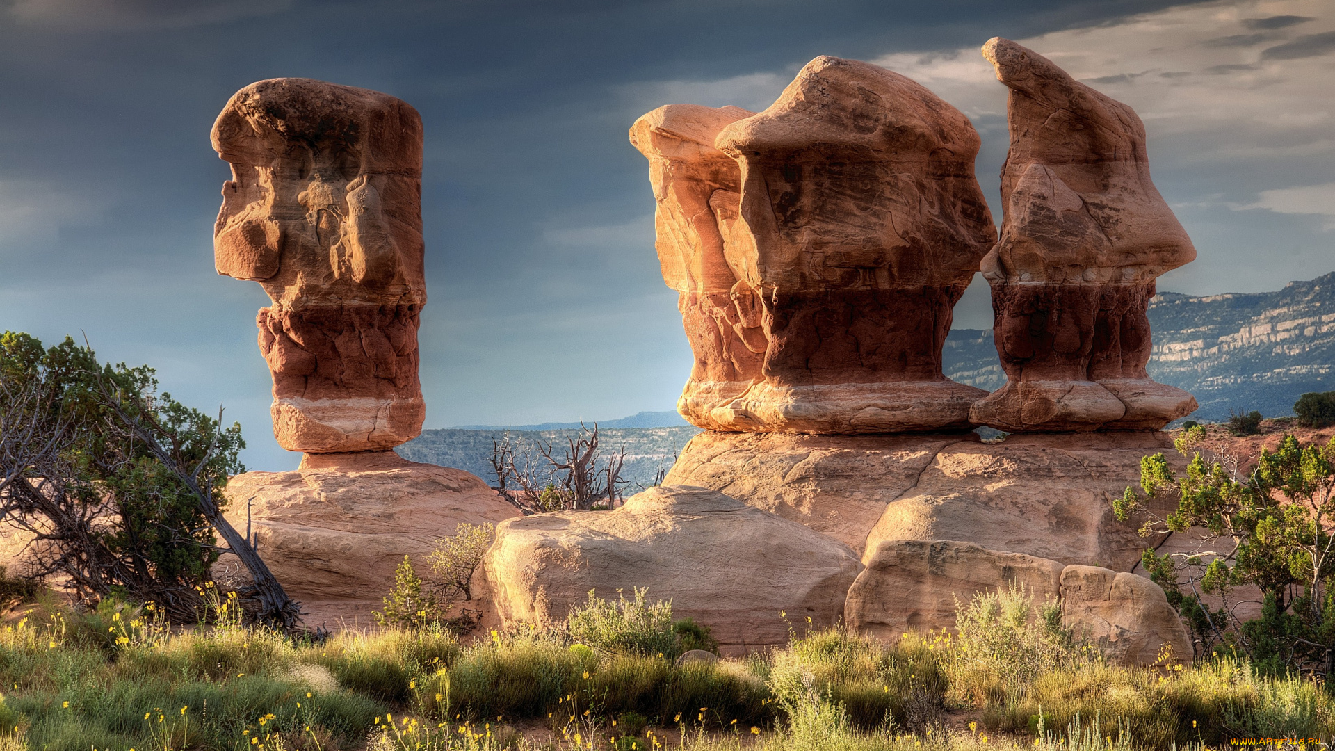 природа, горы, сша, юта, монолиты