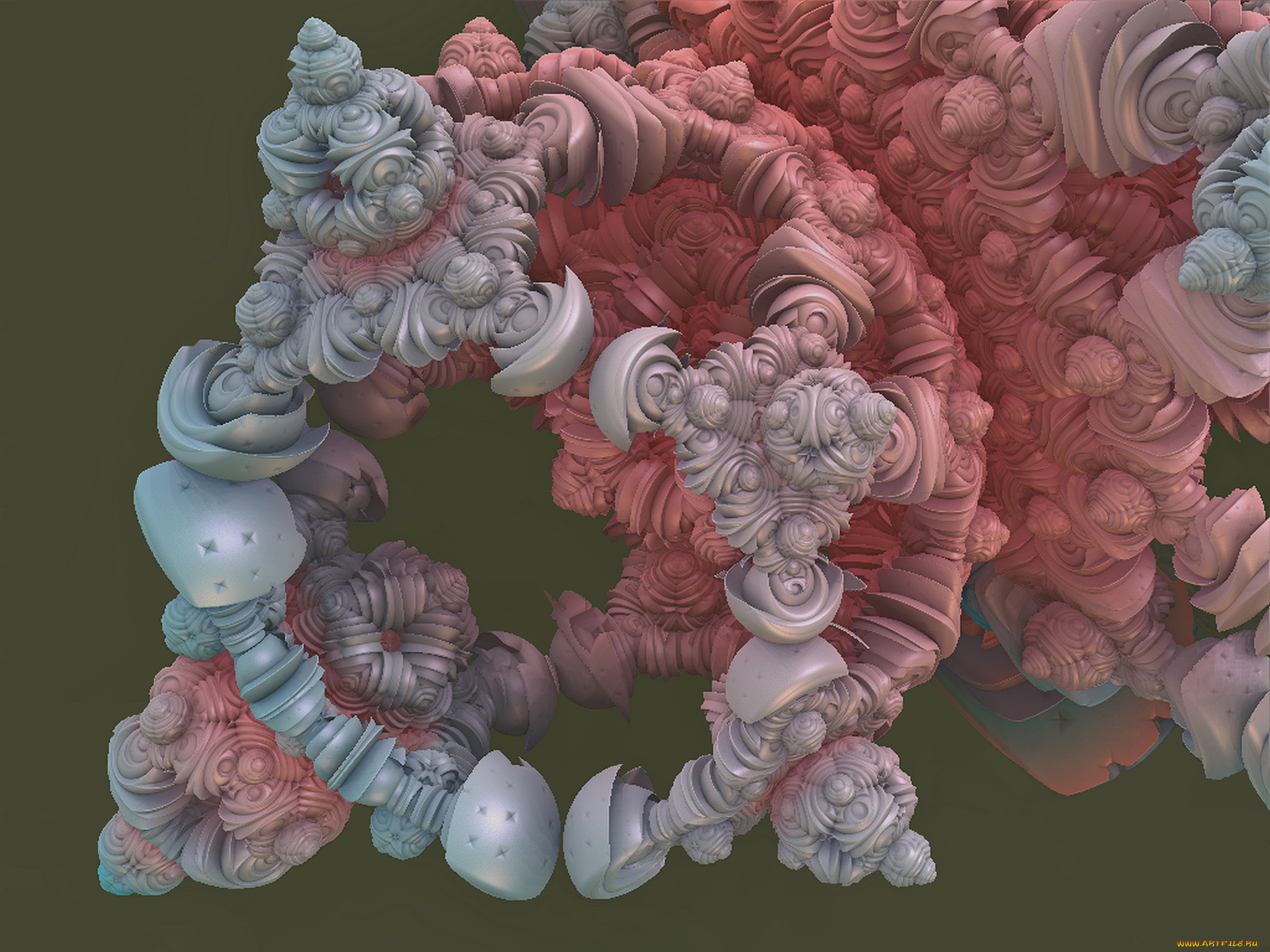 3д, графика, fractal, фракталы, фон, цвета, узор