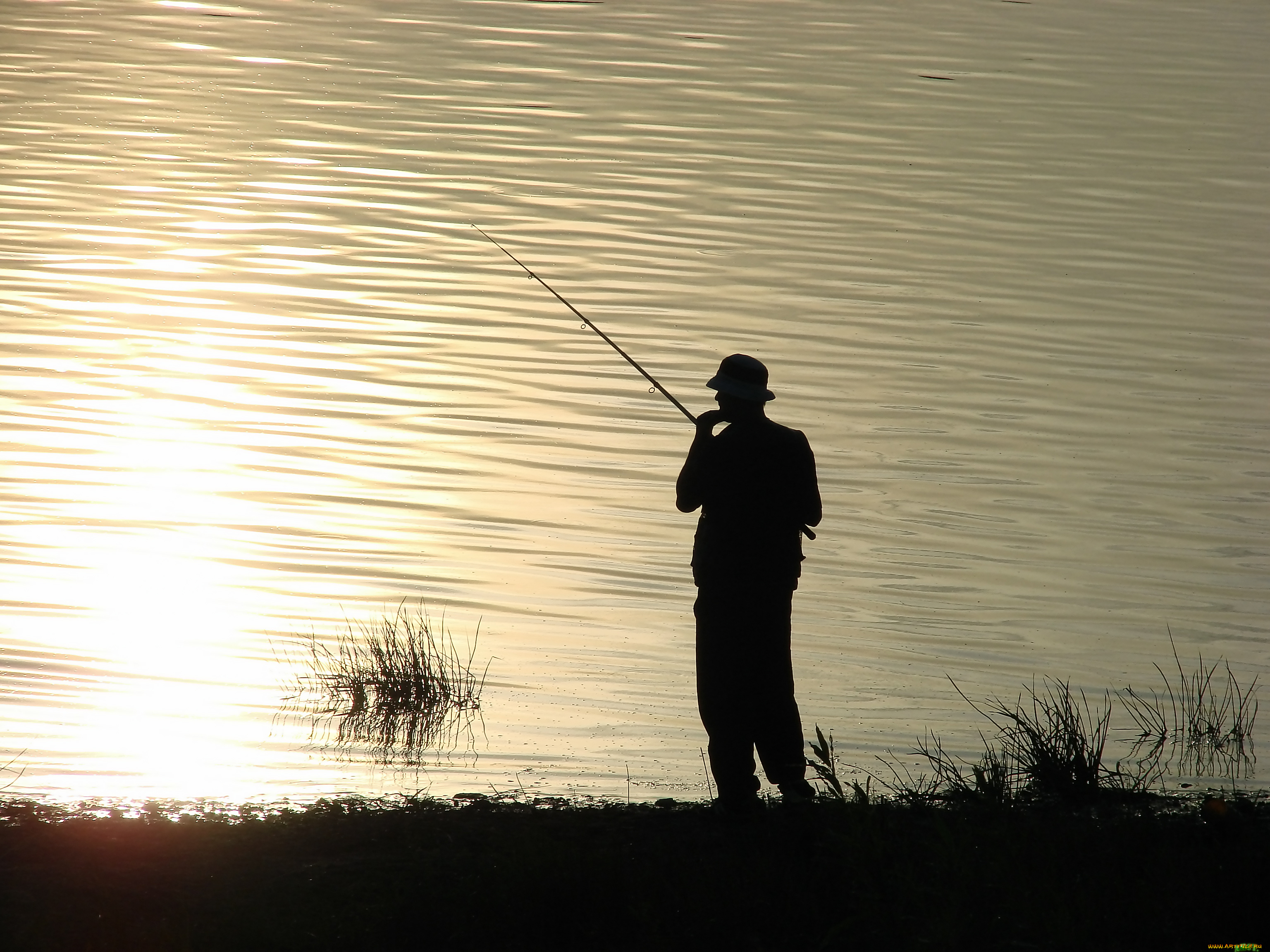 на, закате, природа, реки, озера