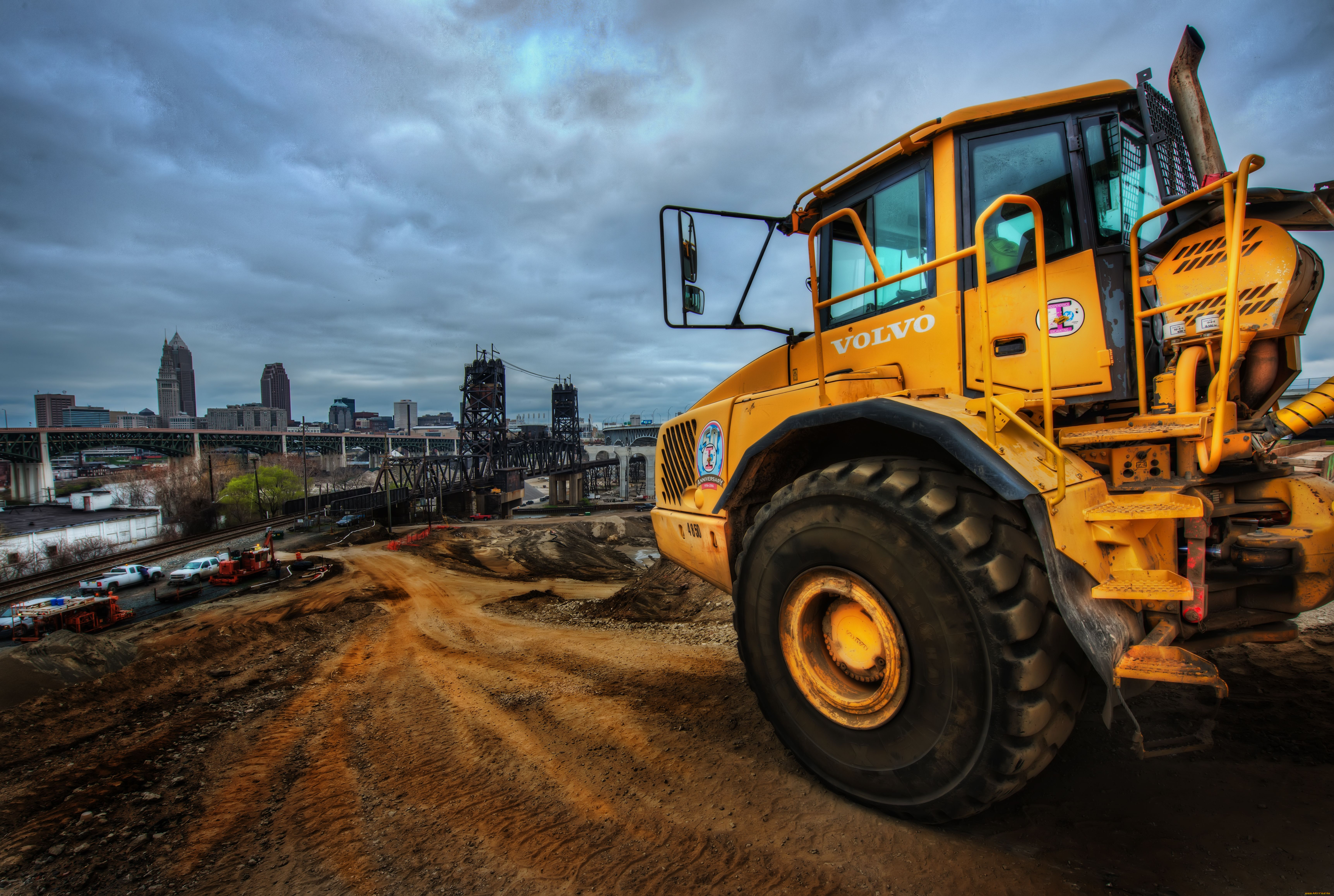 техника, строительная, volvo, трактор