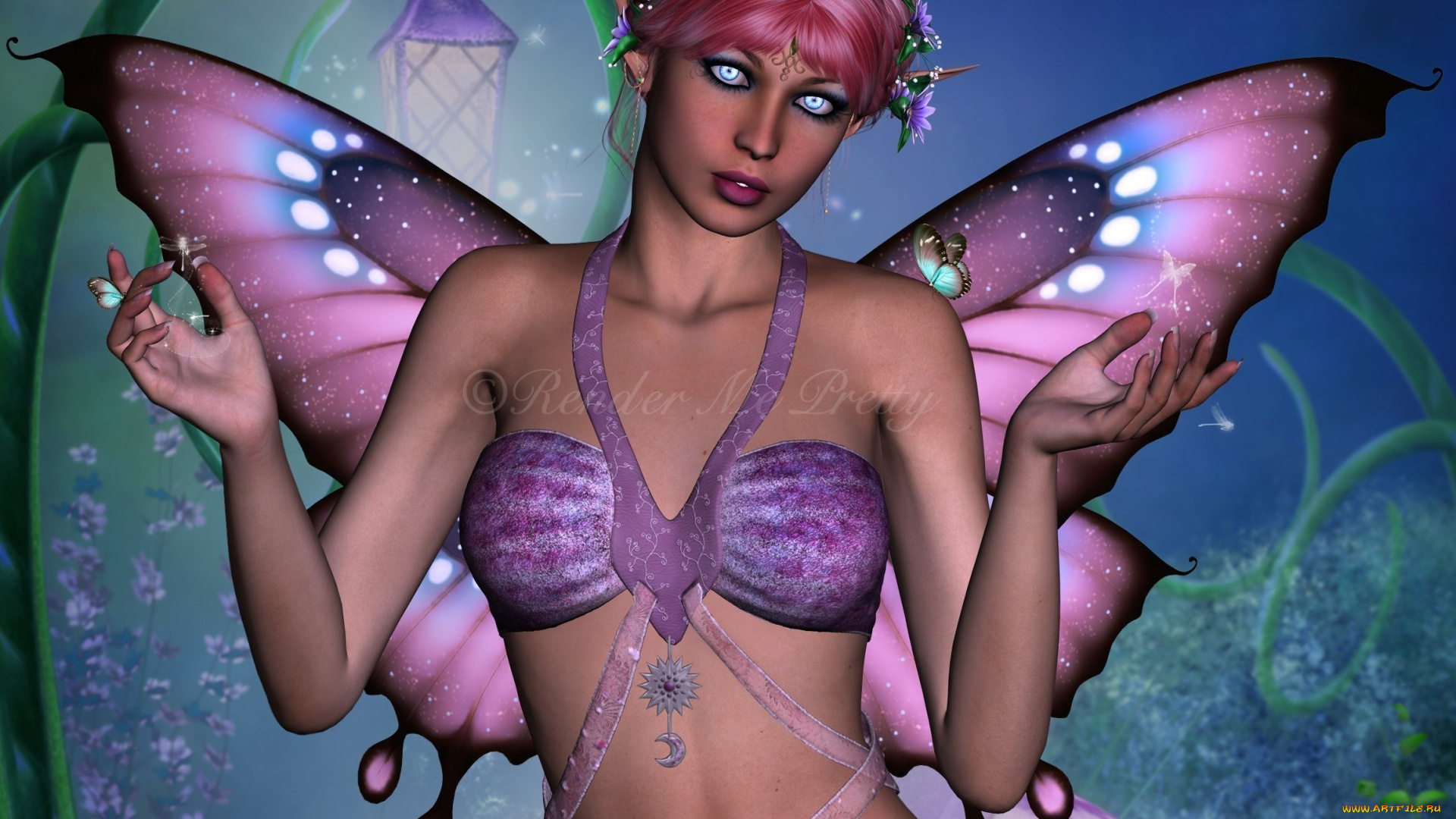 3д, графика, elves, эльфы, крилья, уши, лицо