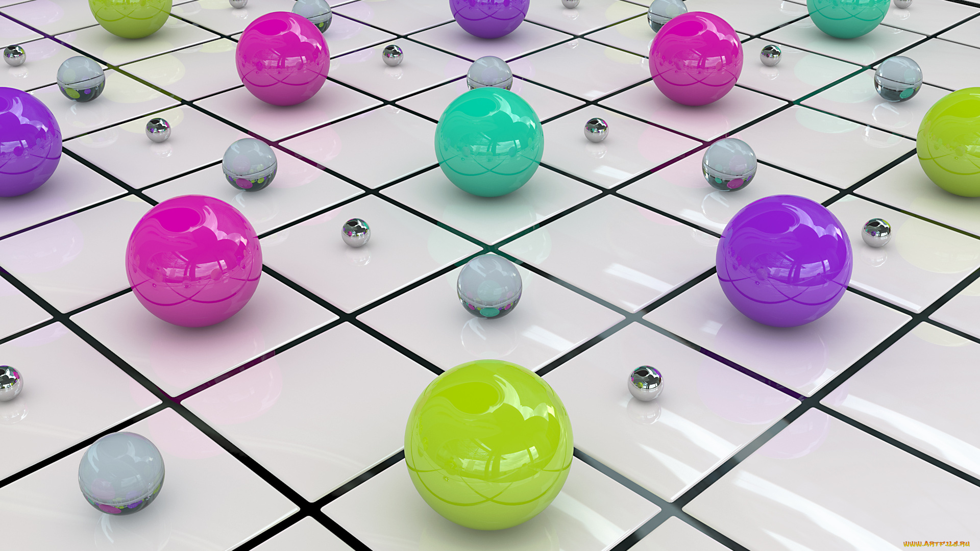 3д, графика, шары, фон