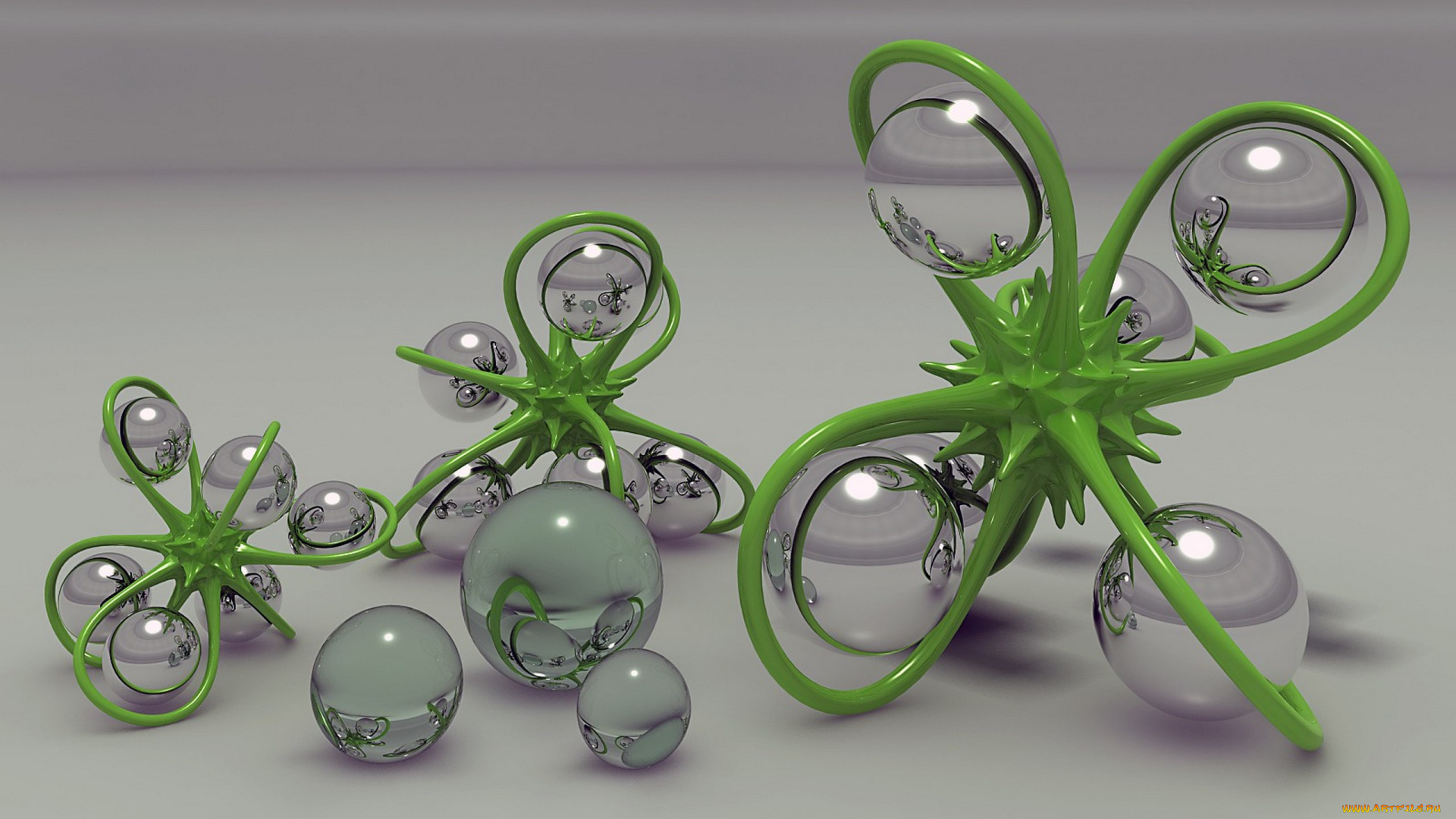 3д, графика, шары, фон