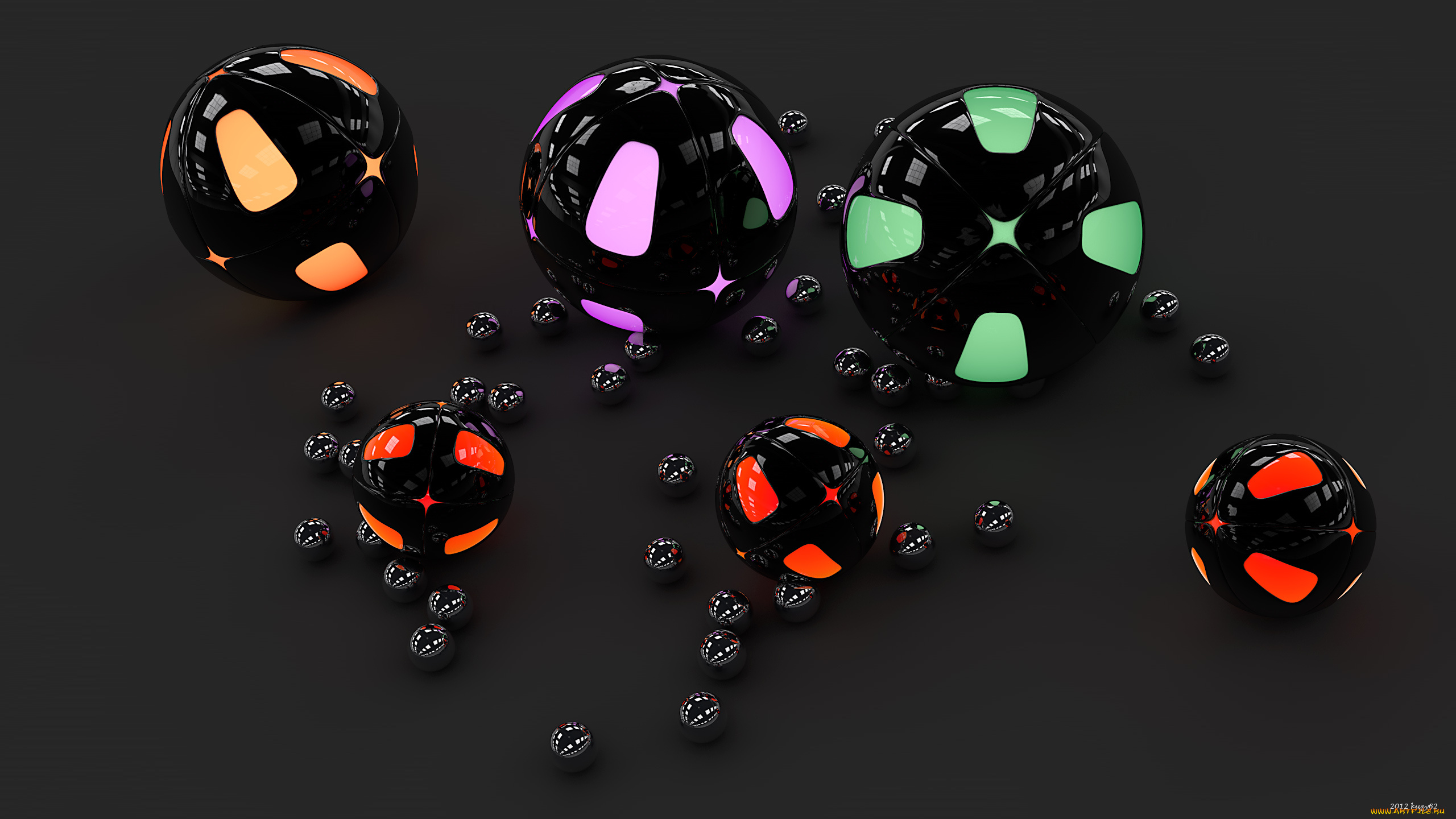 3д, графика, шары, фон