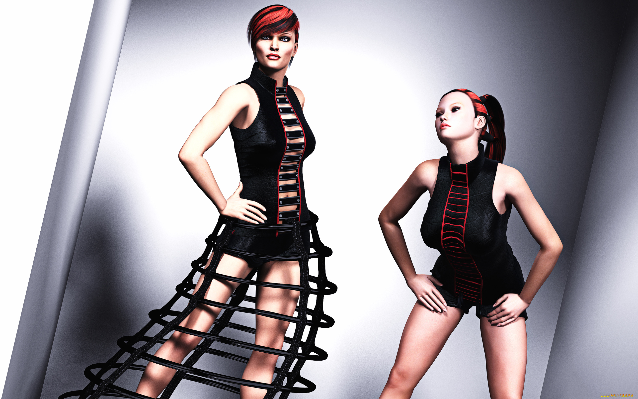 3д, графика, people, люди, платье