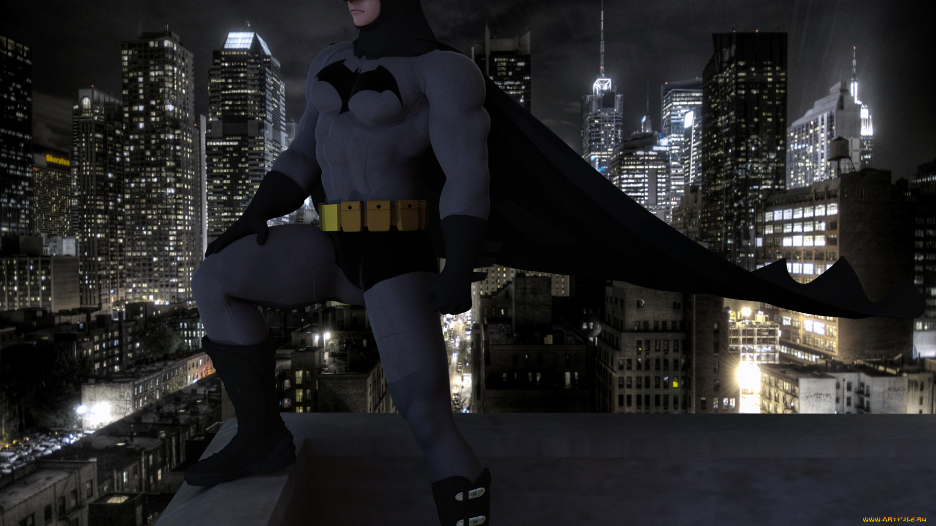 3д, графика, fantasy, , фантазия, супермен, ночь