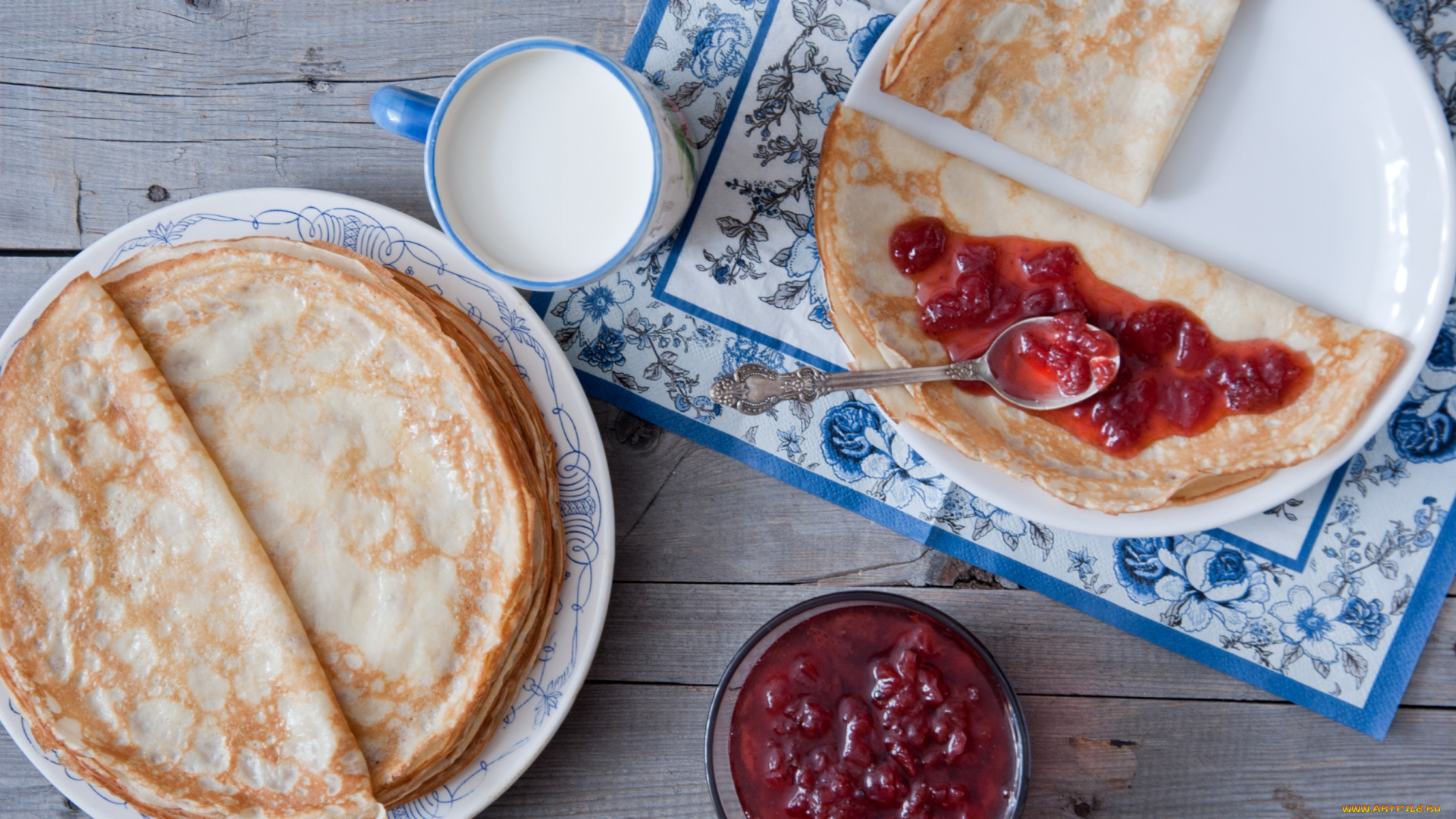 еда, блины, , оладьи, варенье