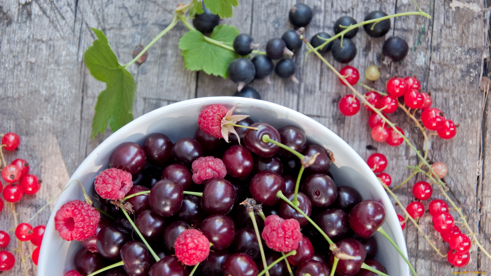 еда, фрукты, , ягоды, смородина, малина, черешня