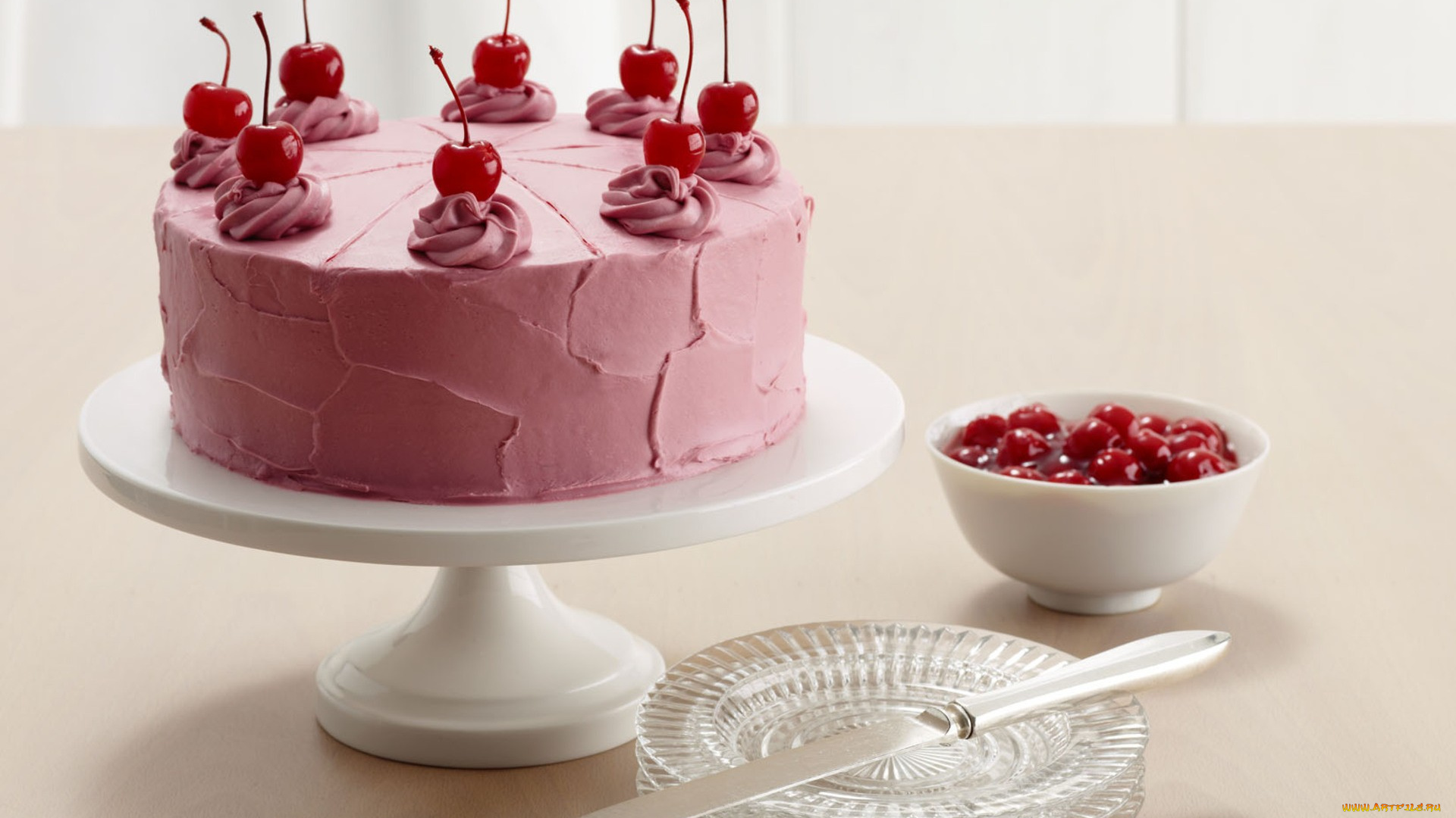 еда, торты, вишни