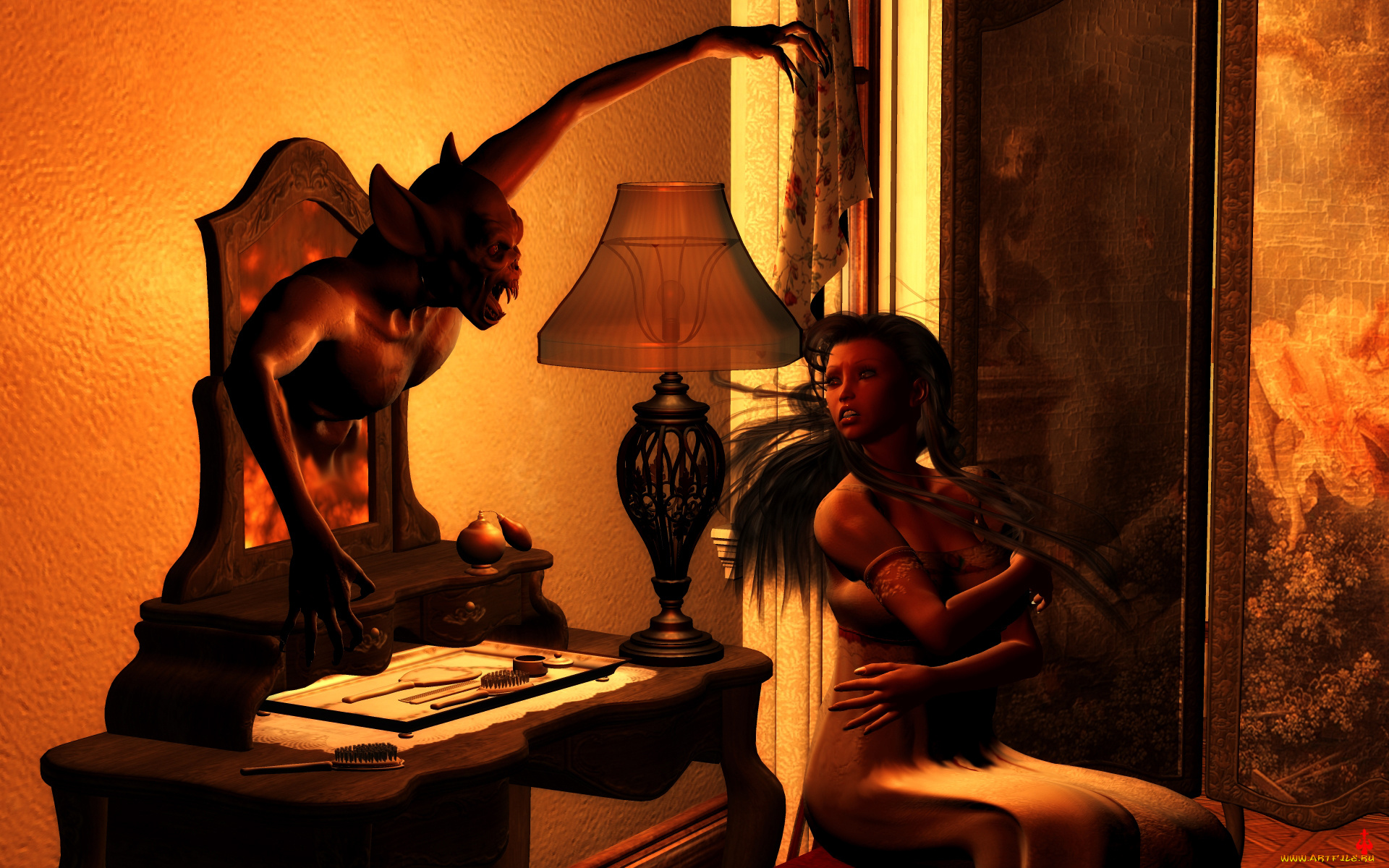 3д, графика, fantasy, , фантазия, существо, девушка