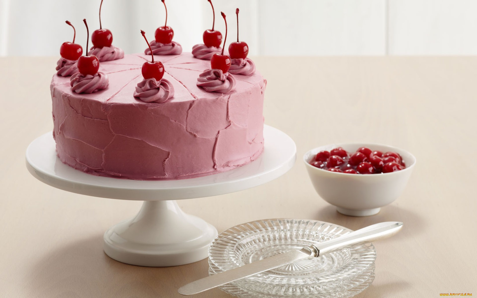 еда, торты, вишни