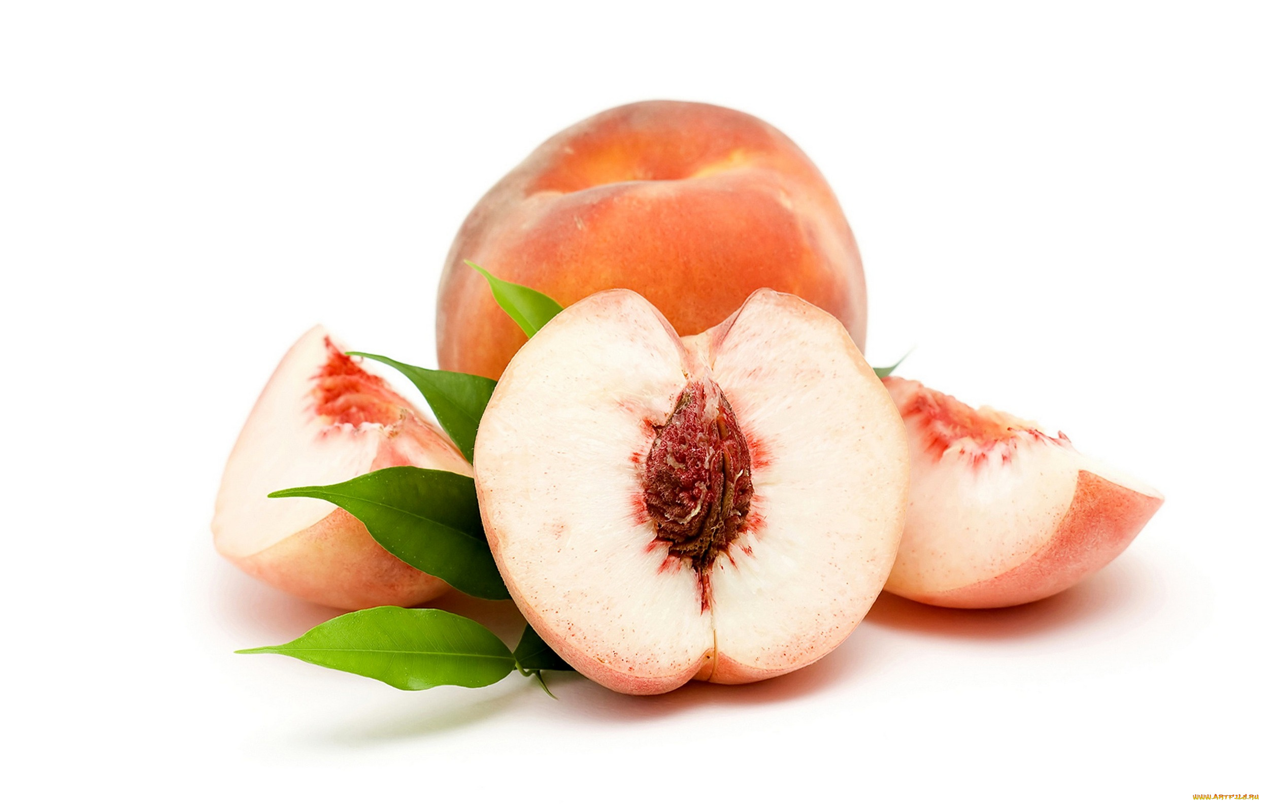 еда, персики, , сливы, , абрикосы, белый, фон, листья, персик