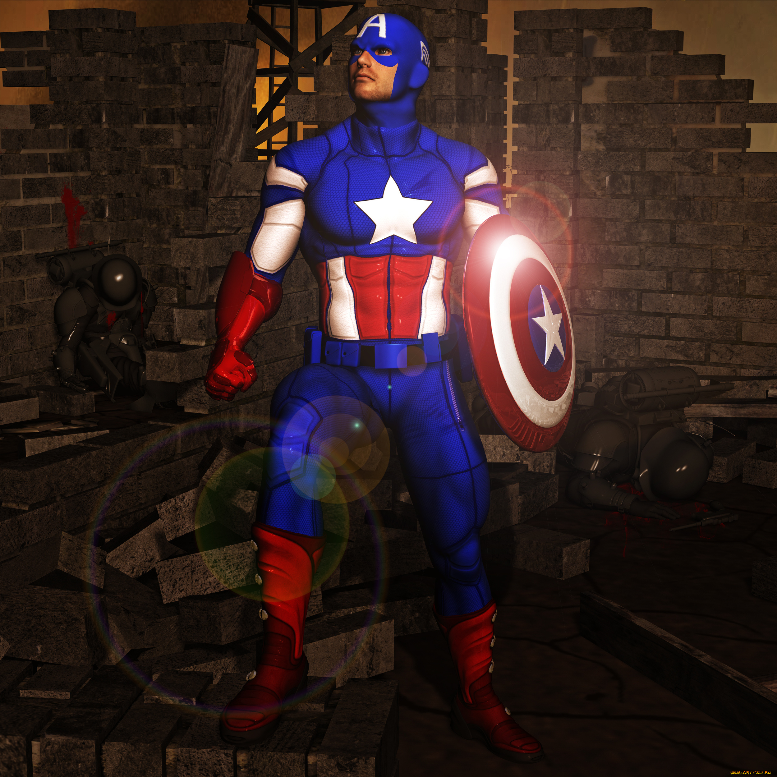 3д, графика, fantasy, , фантазия, щит, супермен