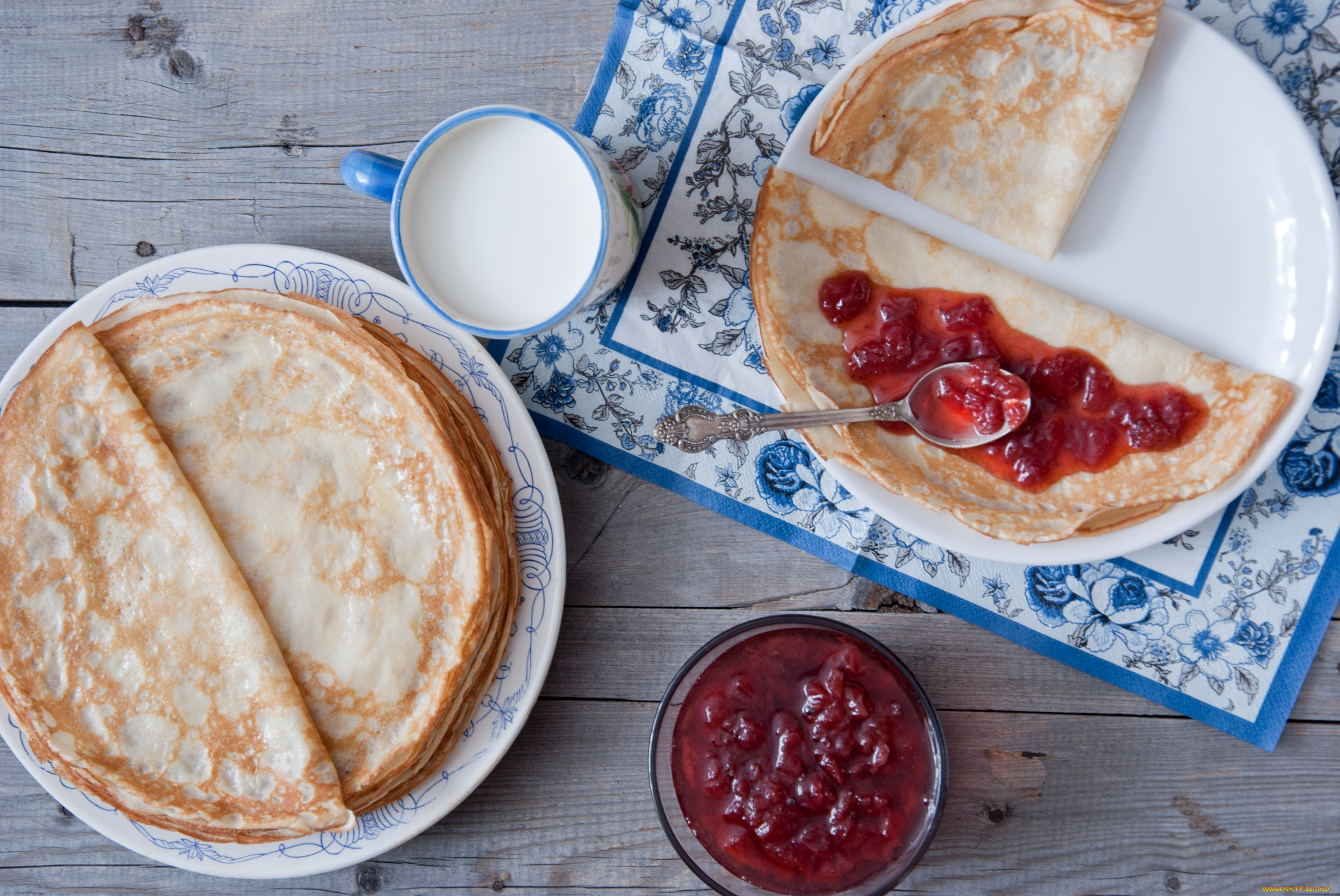 еда, блины, , оладьи, варенье