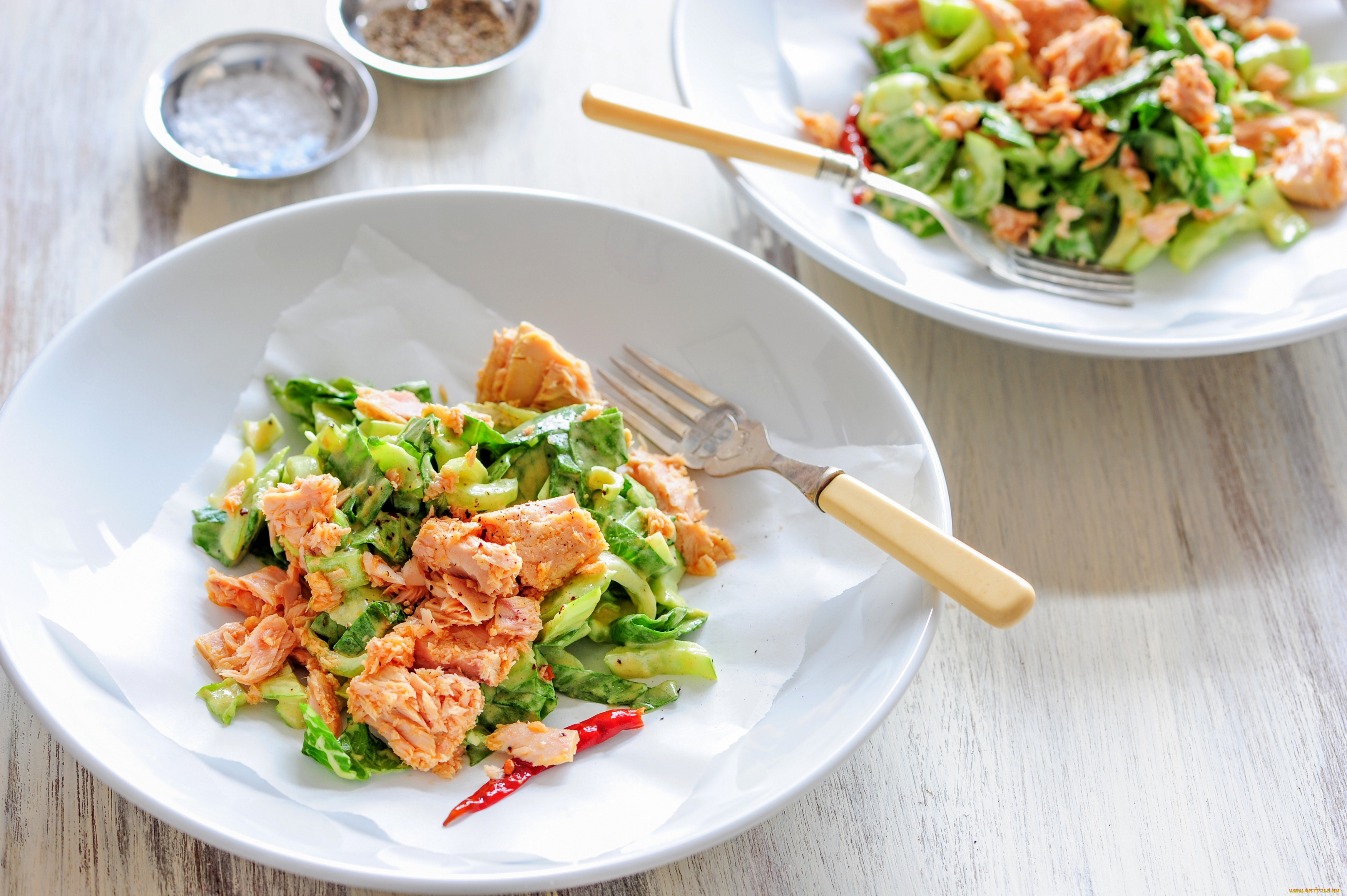 еда, салаты, , закуски, рыба, зелень, салат