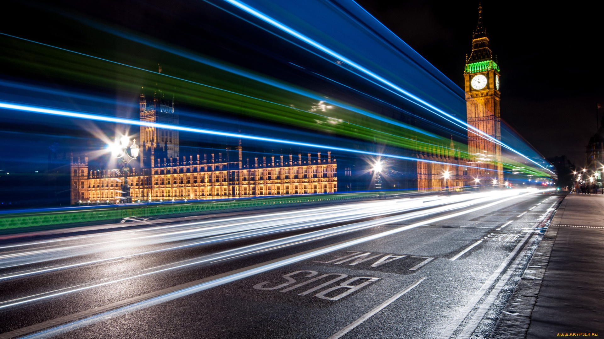 англия, города, лондон, , великобритания, улица, город, ночь, лондон, огни, биг, бен