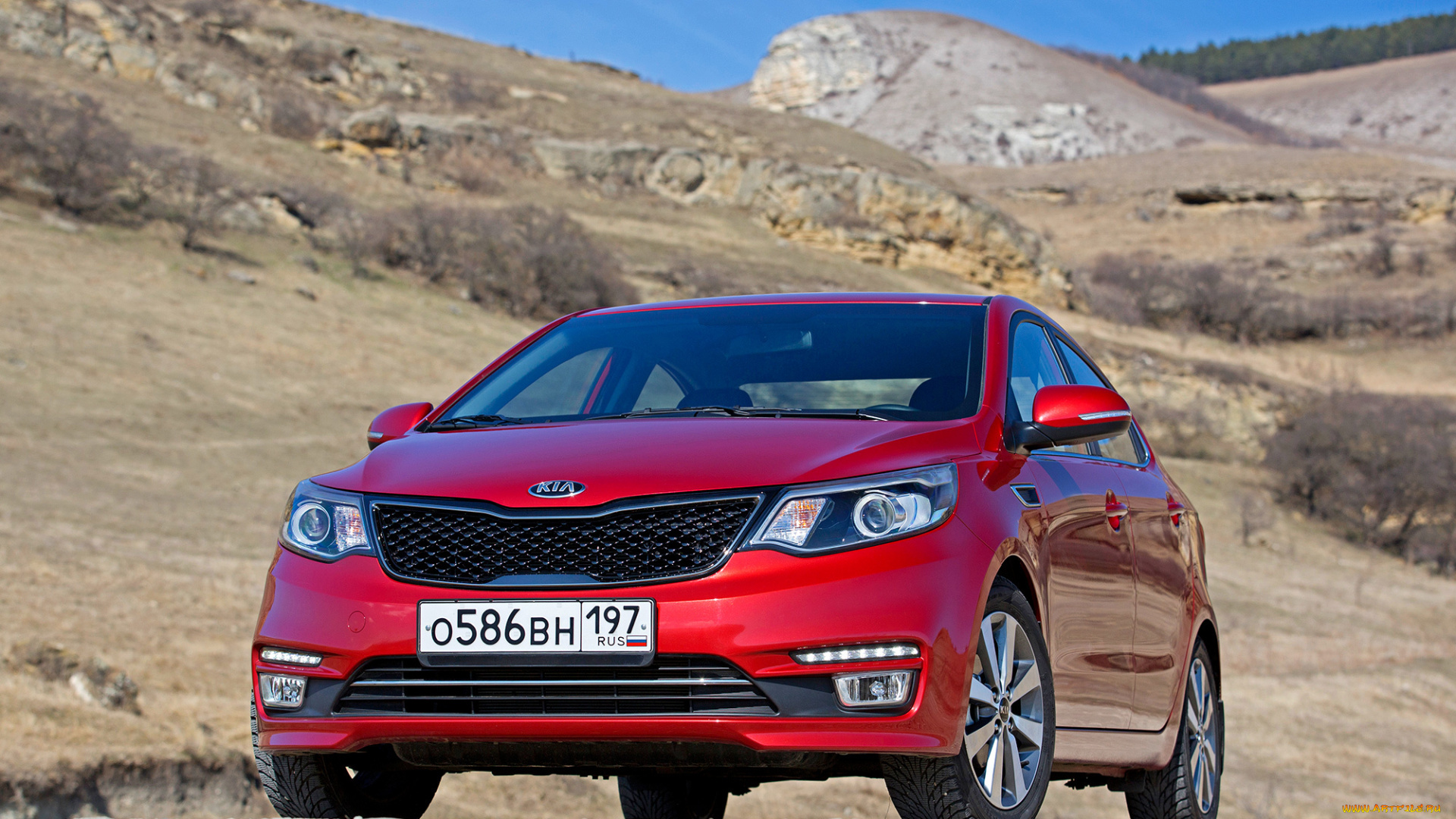 автомобили, kia, cis-spec, 2015г, qb, sedan, rio, красный