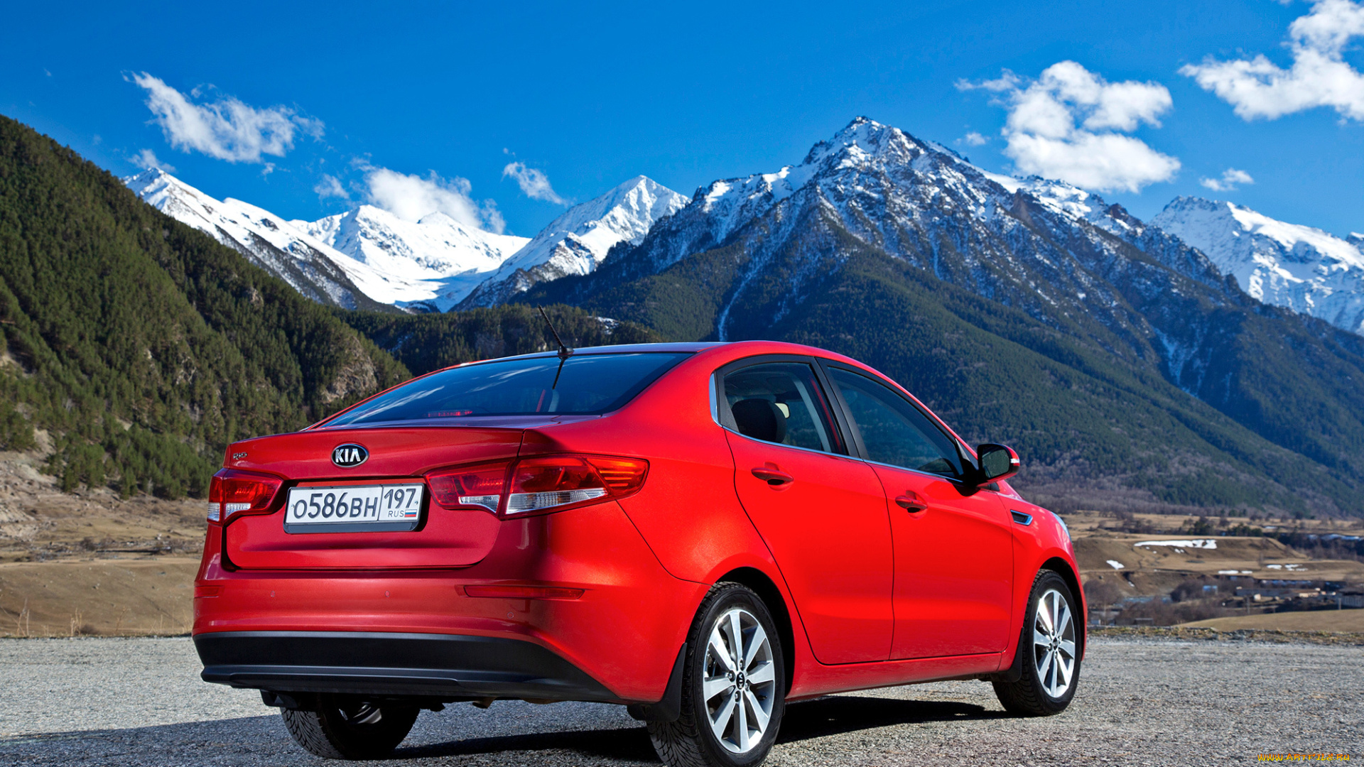 автомобили, kia, красный, cis-spec, sedan, rio, 2015г, qb