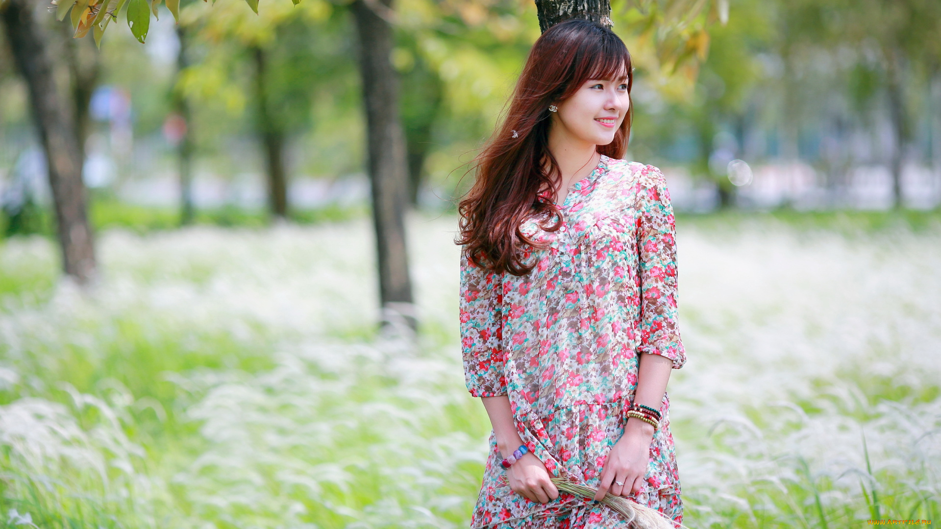 девушки, -unsort, , азиатки, лето, взгляд, поза, девушка