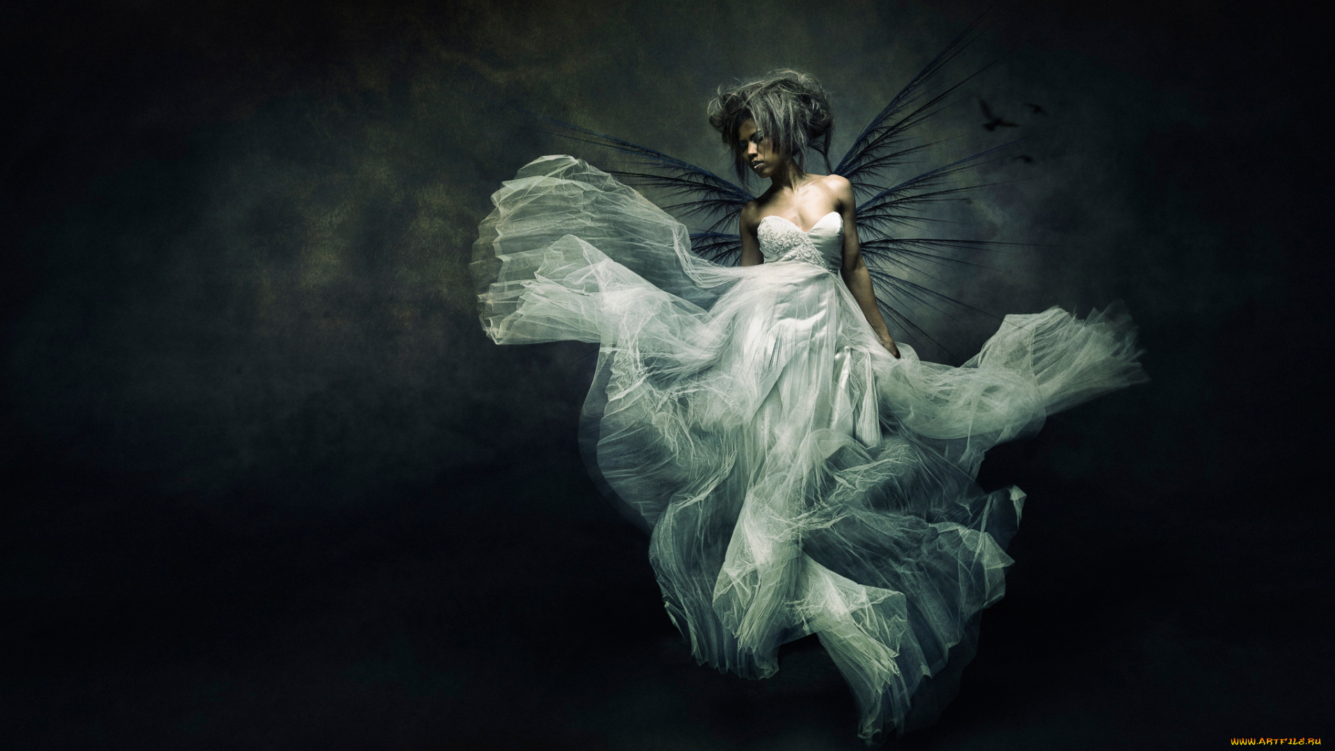 девушки, -unsort, , креатив, девушка, flying, bride, арт, платье