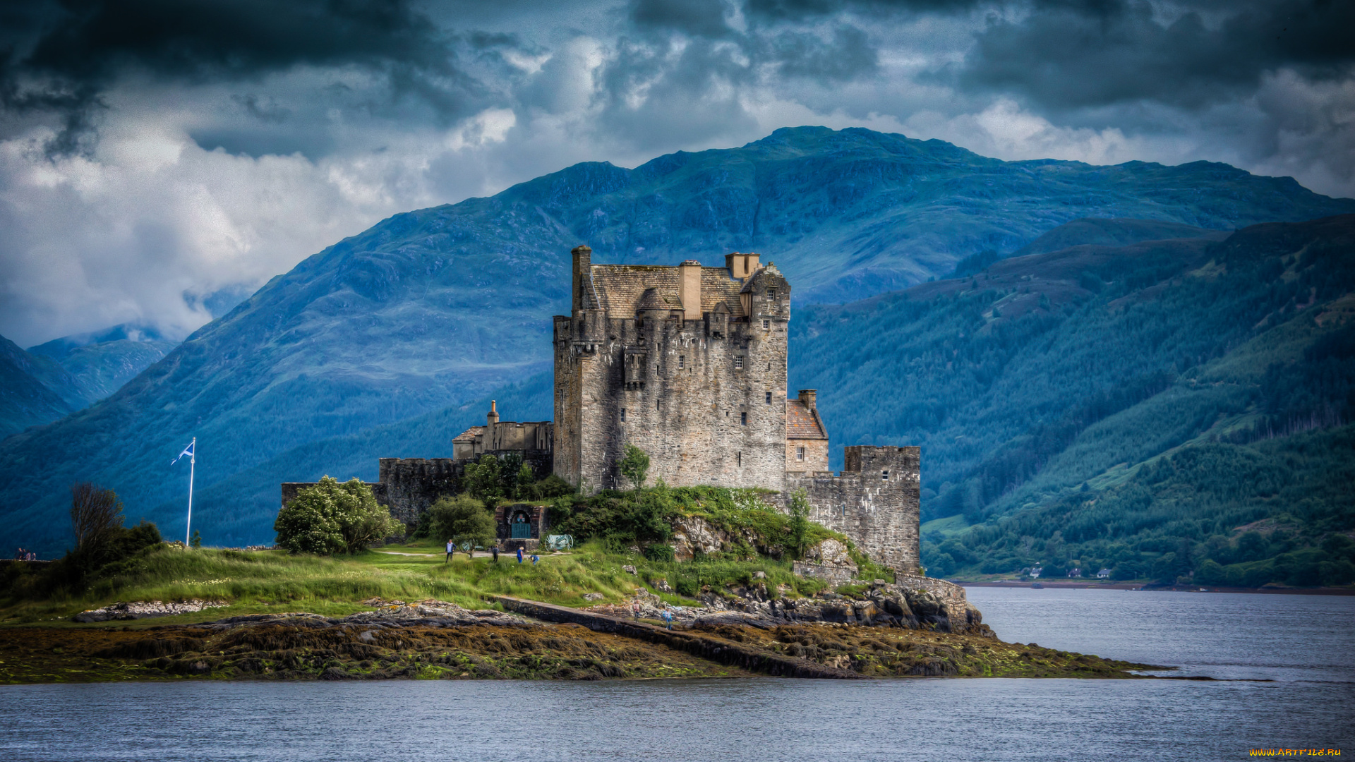 eilean, donan, castle, города, замок, эйлен-донан, , шотландия, озеро, замок, горы
