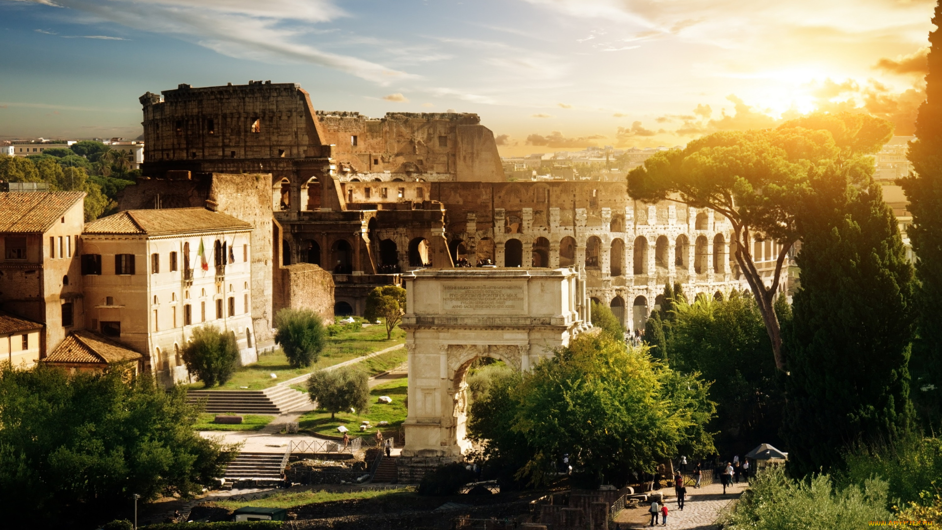 города, рим, , ватикан, , италия, старина