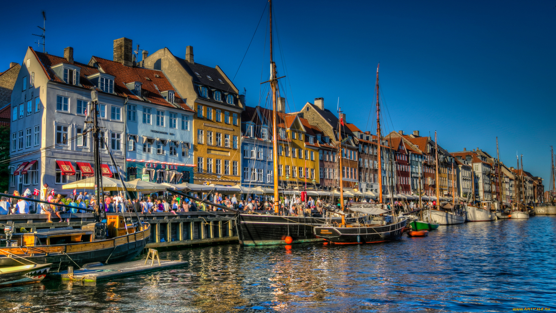 nyhavn, , copenhagen, , denmark, города, копенгаген, , дания, дома, причалы, набережная