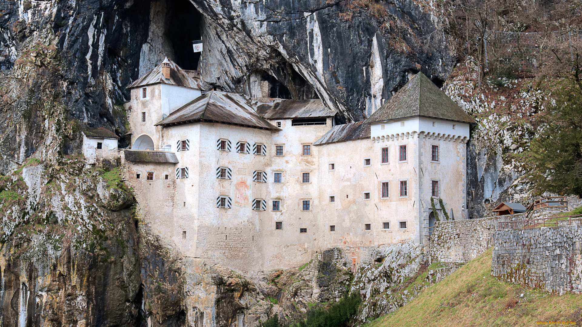 predjama, castle, города, -, дворцы, , замки, , крепости, пещера, скала, горы, замок