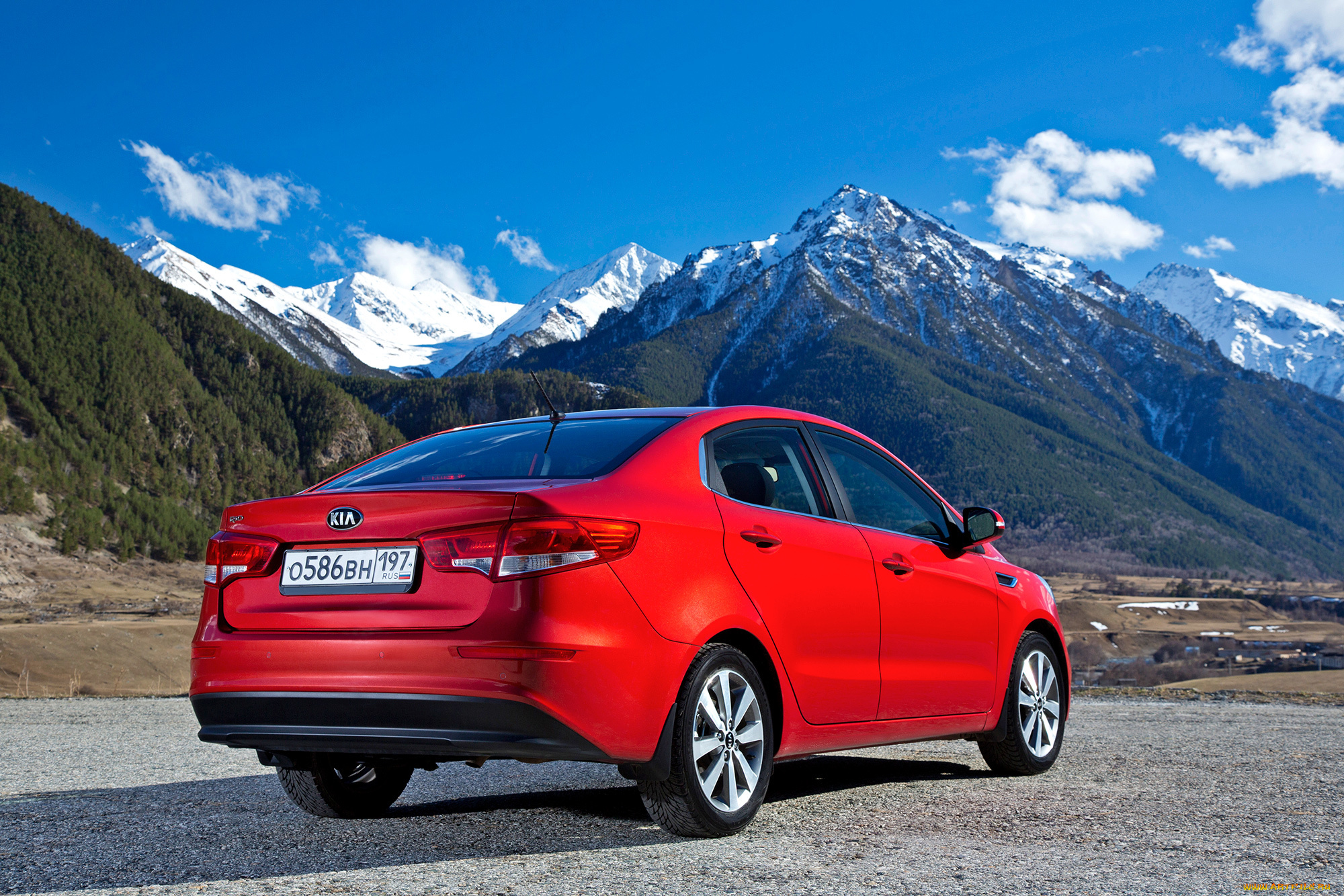 автомобили, kia, красный, cis-spec, sedan, rio, 2015г, qb