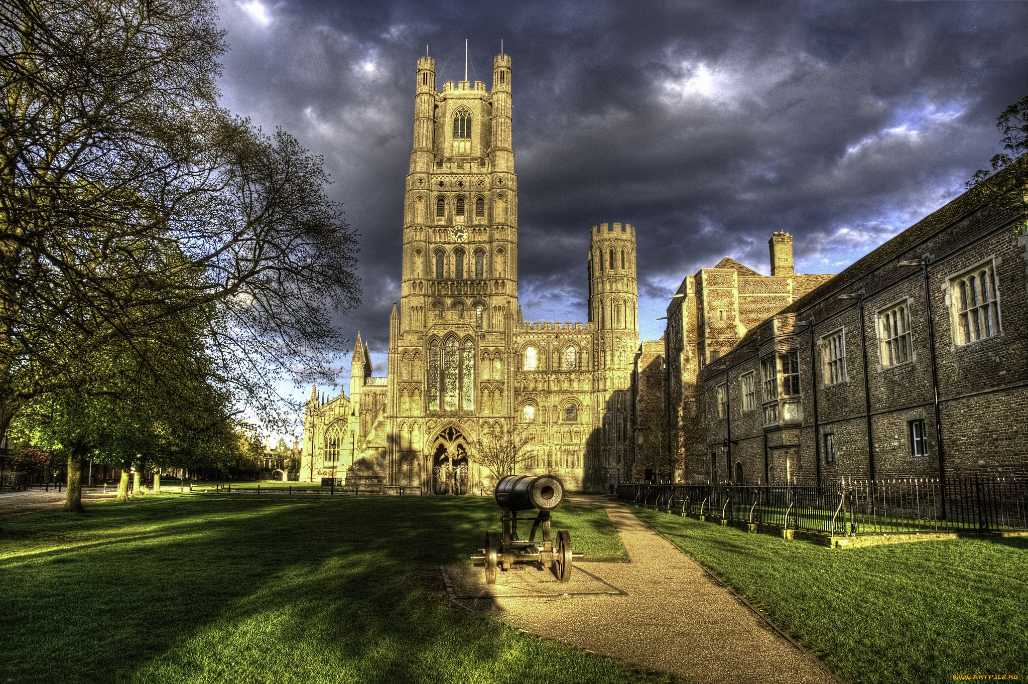 ely, cathedral, города, -, католические, соборы, , костелы, , аббатства, пушка, собор, парк