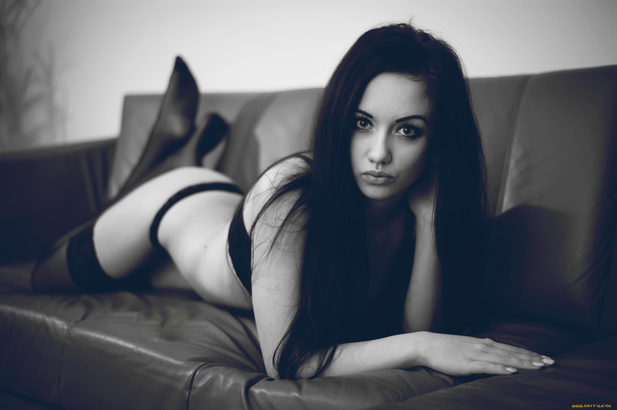 модель, брюнетка, девушки, -unsort, , Черно-белые, обои