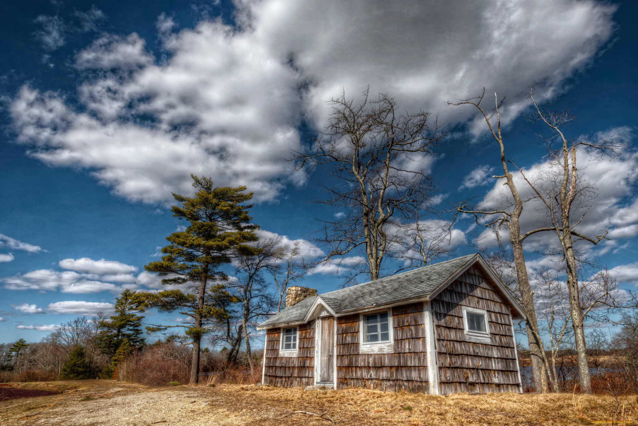 города, -, здания, , дома, домик, облака, лес
