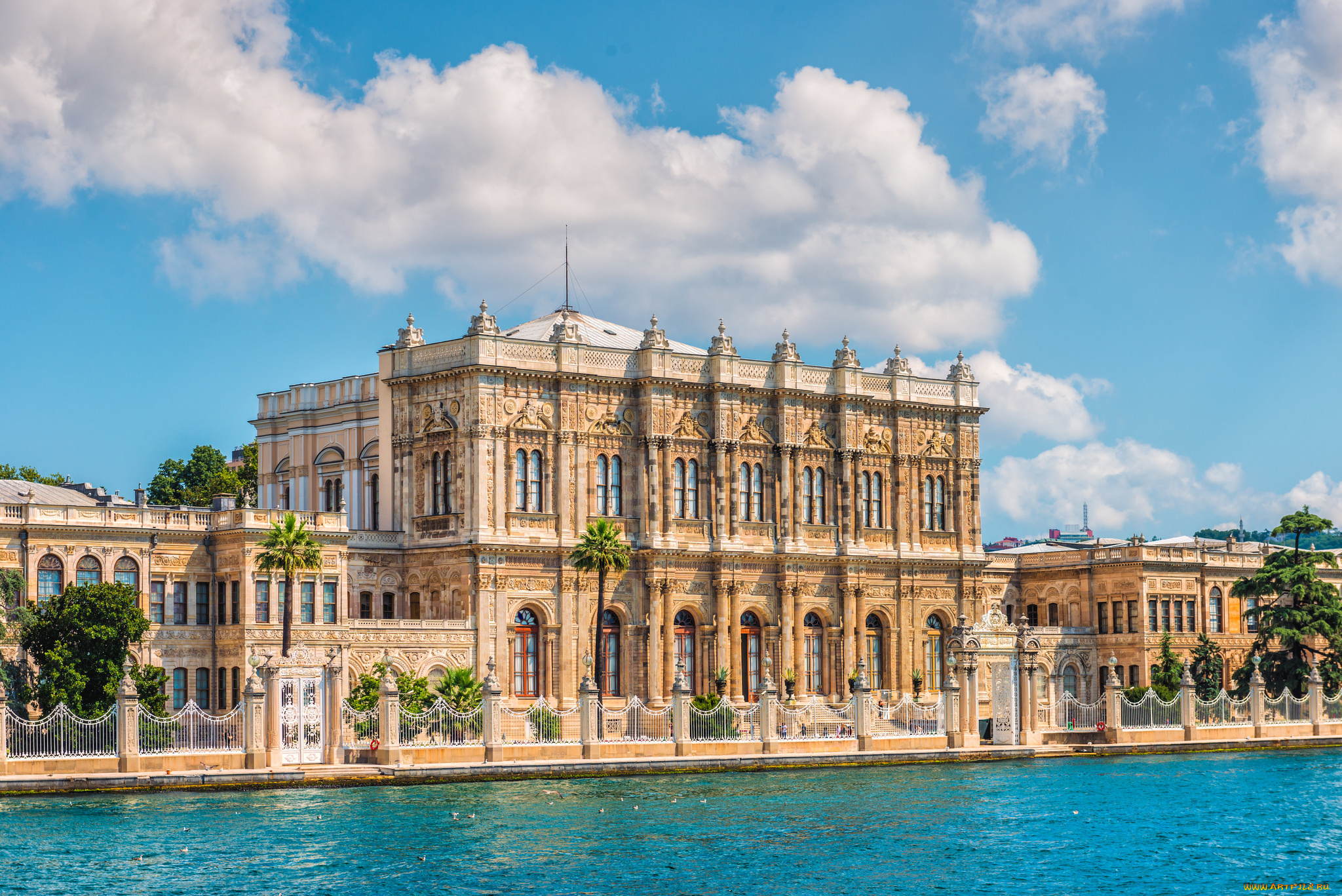 dolmabahce, palace, города, стамбул, , турция, набережная, дворец