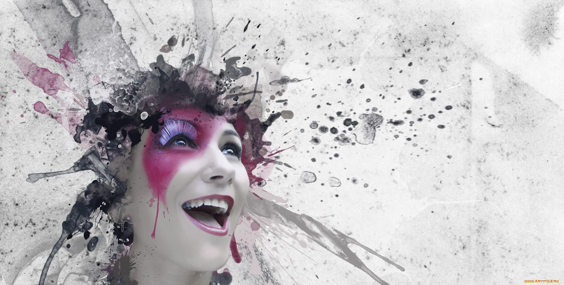 девушки, -unsort, , креатив, девушка, макияж, фон