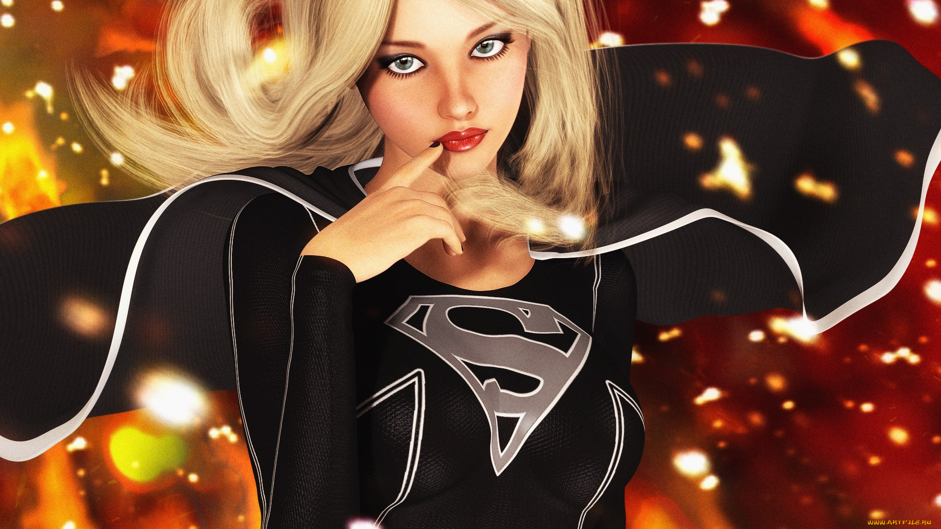 3д, графика, фантазия, , fantasy, блондинка, фон, взгляд, девушка