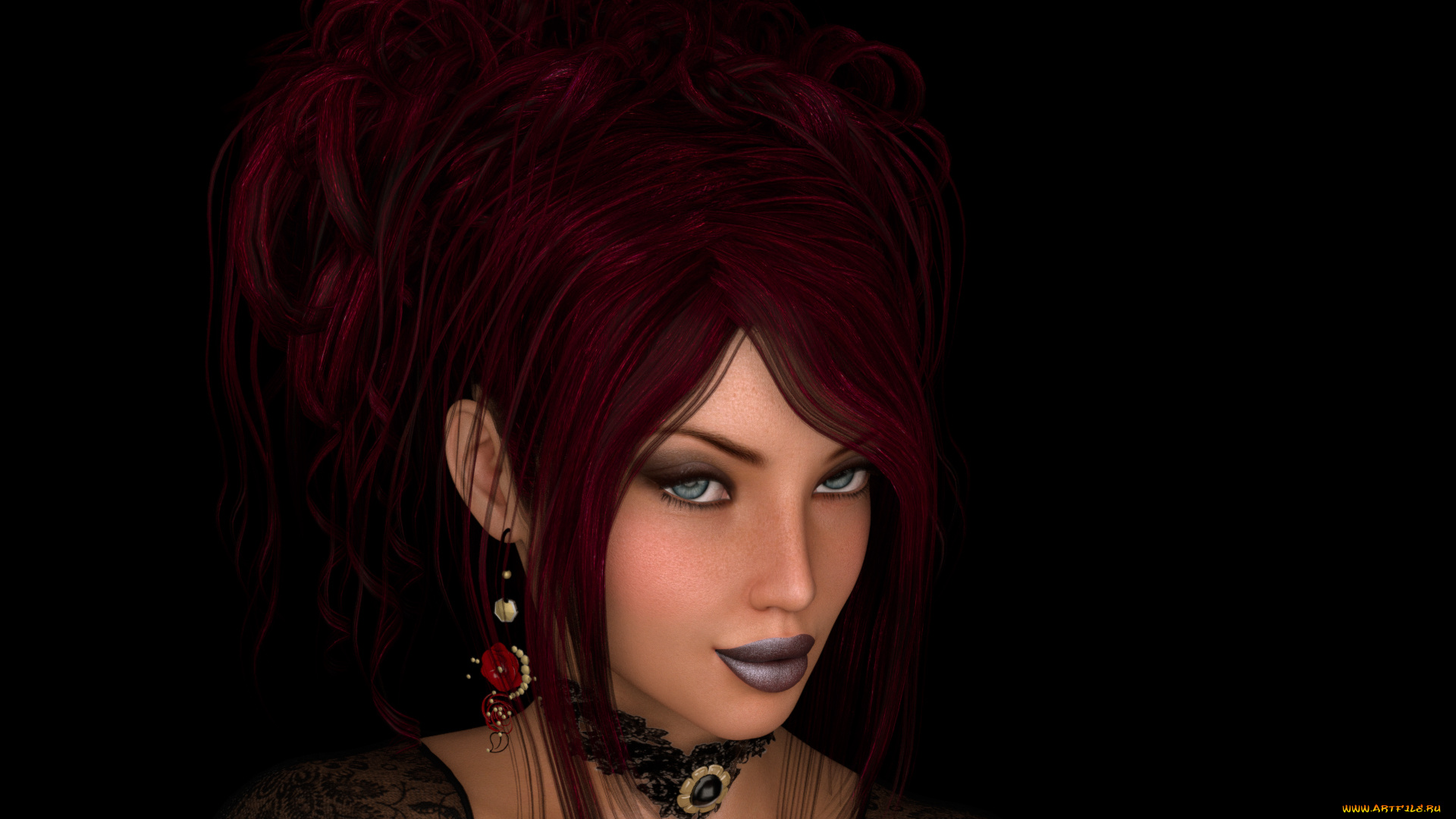 3д, графика, портрет, , portraits, фон, взгляд, девушка