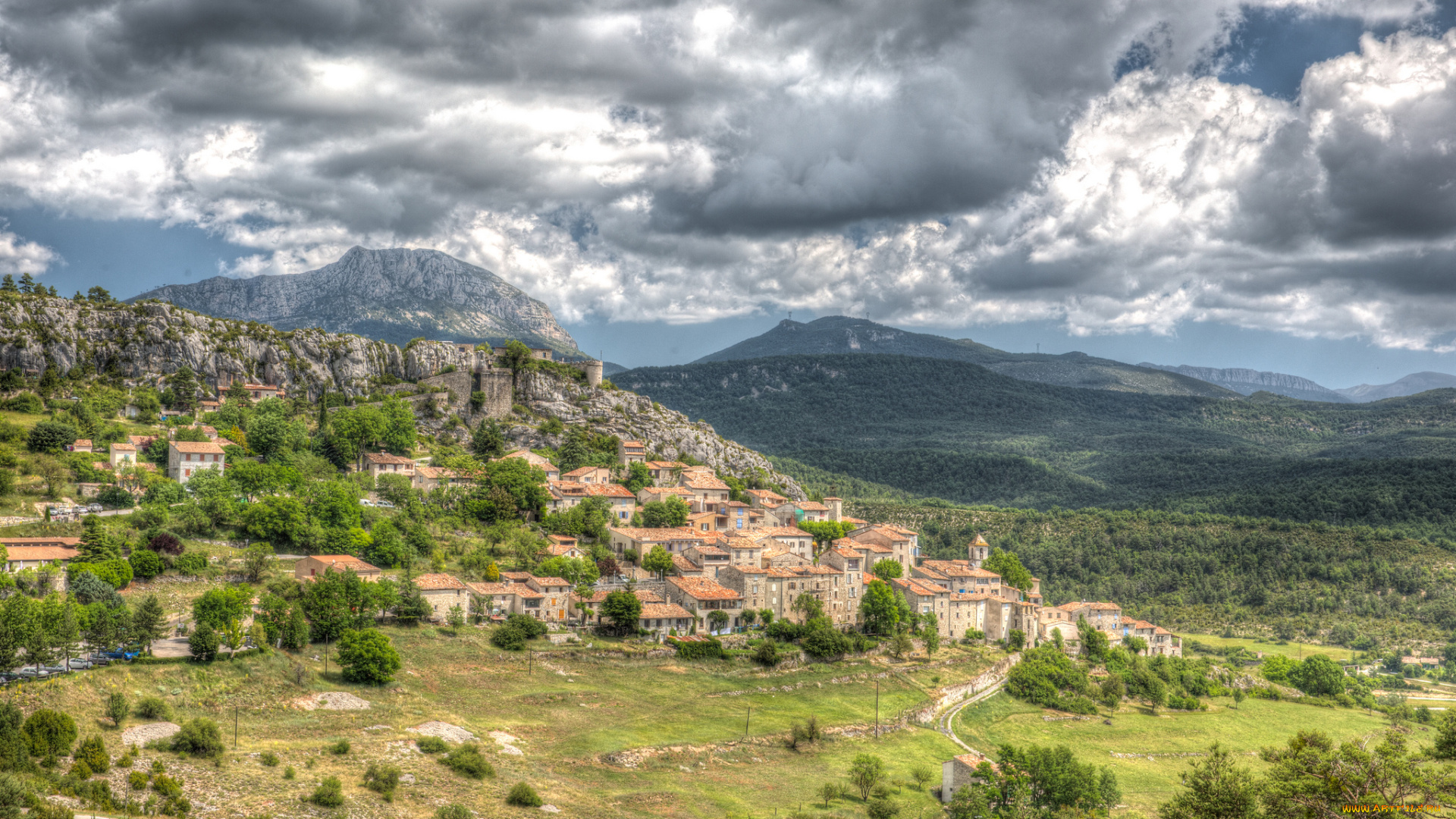 bargeme, , provence, города, -, пейзажи, горы, обзор