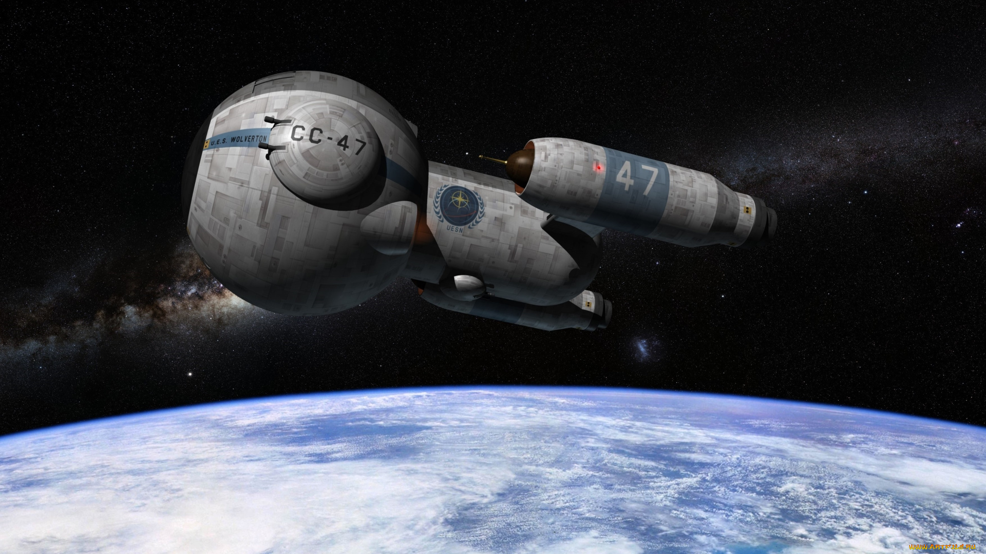 космос, арт, космический, корабль, полет, вселенная, планета