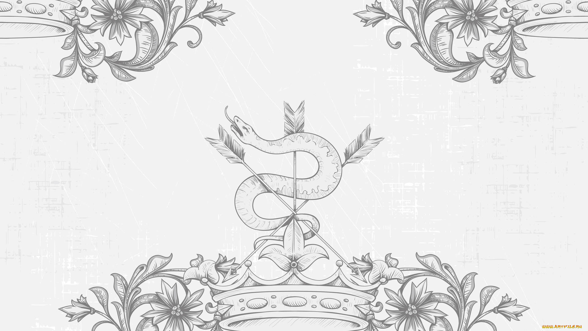 векторная, графика, животные, , animals, змея, цветы, фон, лепестки