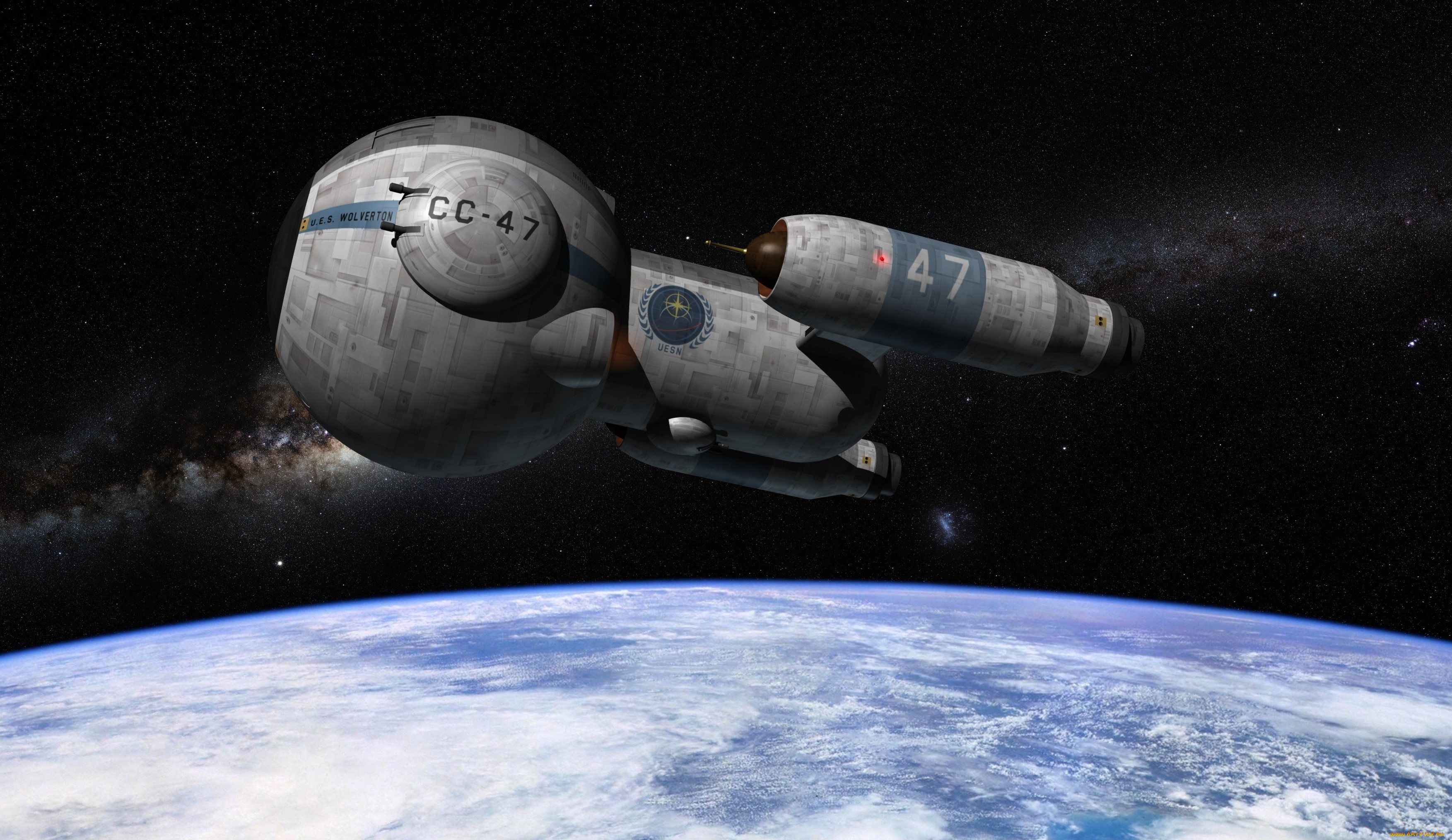 космос, арт, космический, корабль, полет, вселенная, планета