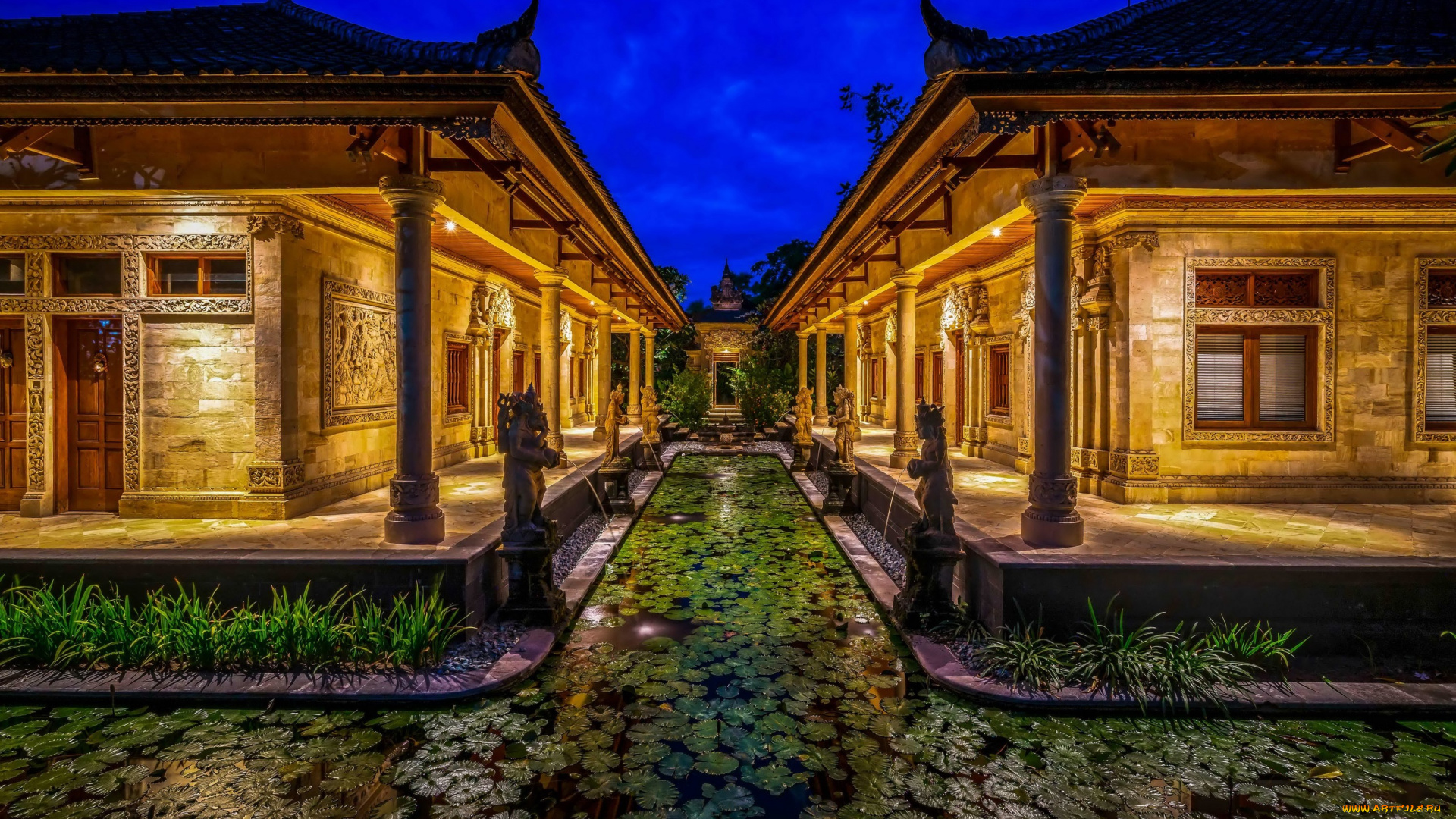 города, -, здания, , дома, бали, индонезия