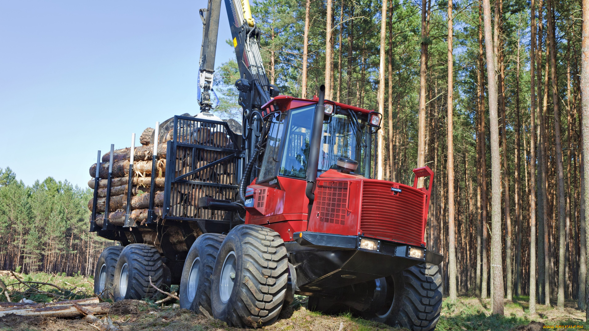 техника, лесоповалочная, техника, komatsu