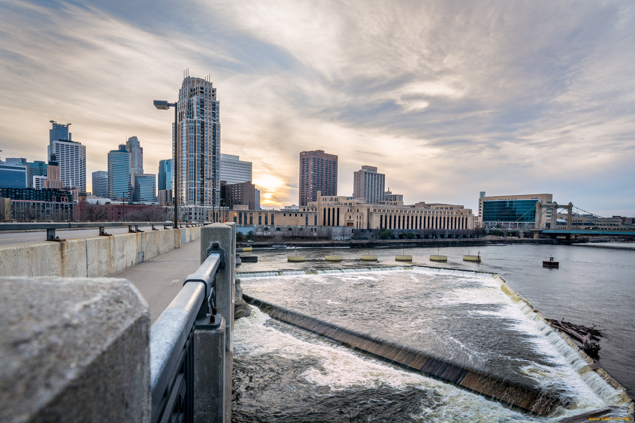 minneapolis, города, -, панорамы, побережье