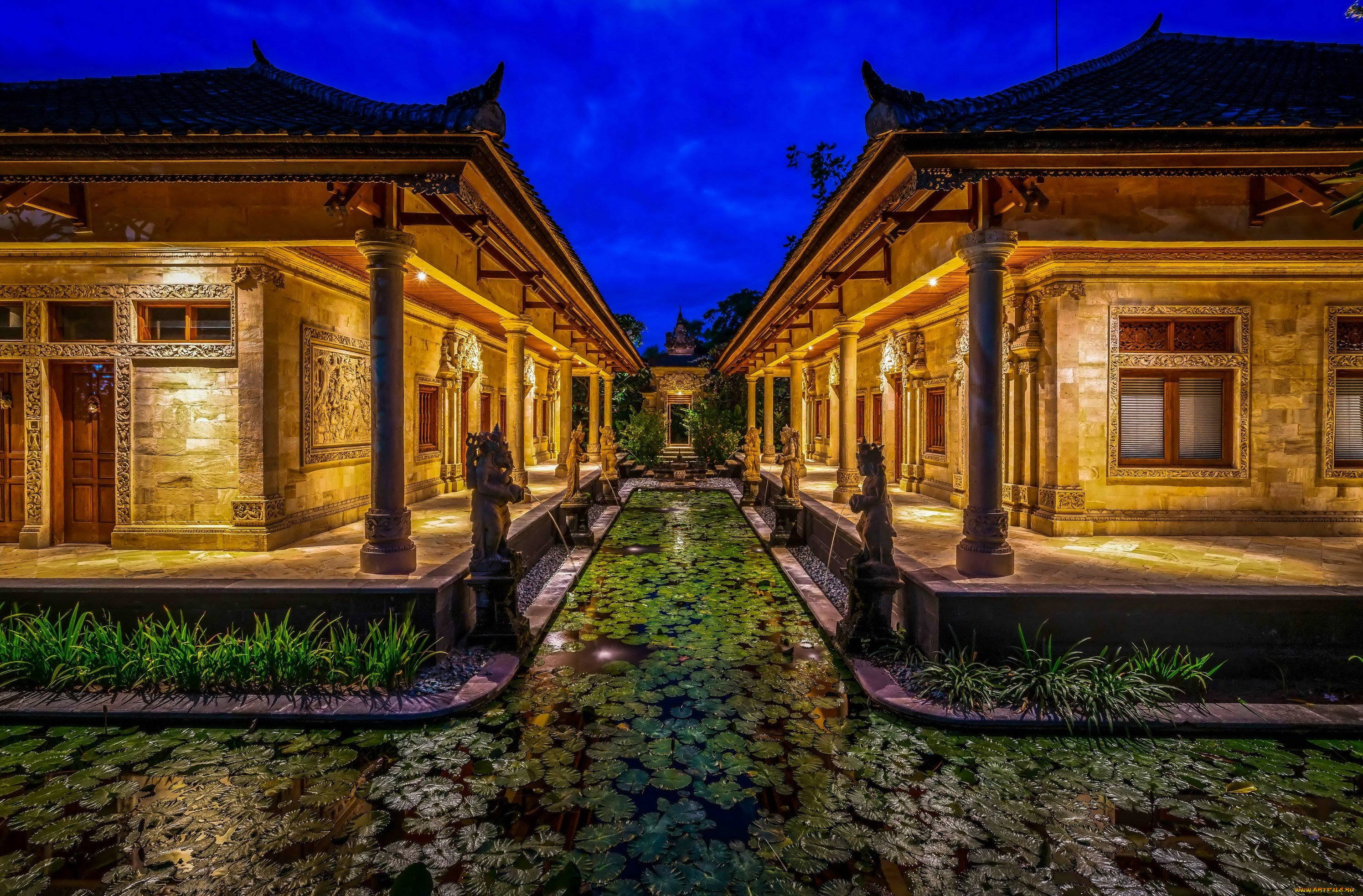 города, -, здания, , дома, бали, индонезия