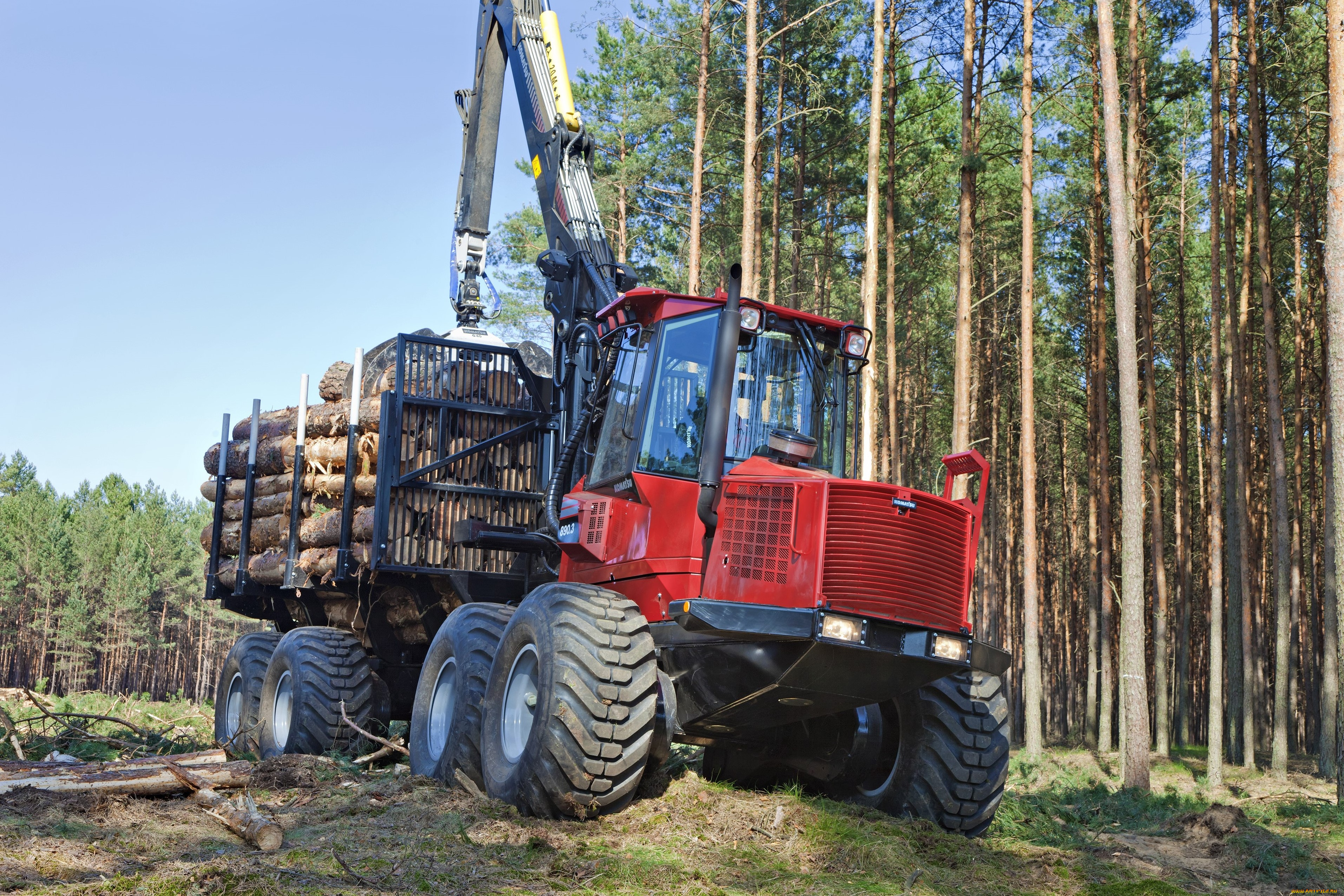 техника, лесоповалочная, техника, komatsu