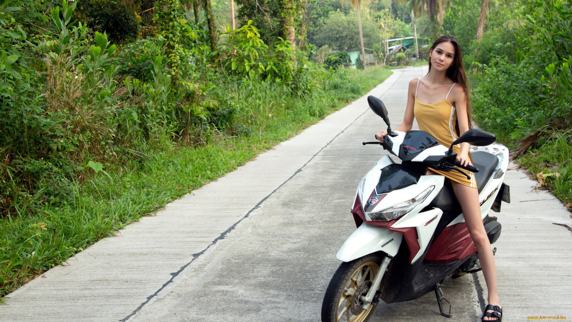 мотоциклы, мото, с, девушкой, leona, mia