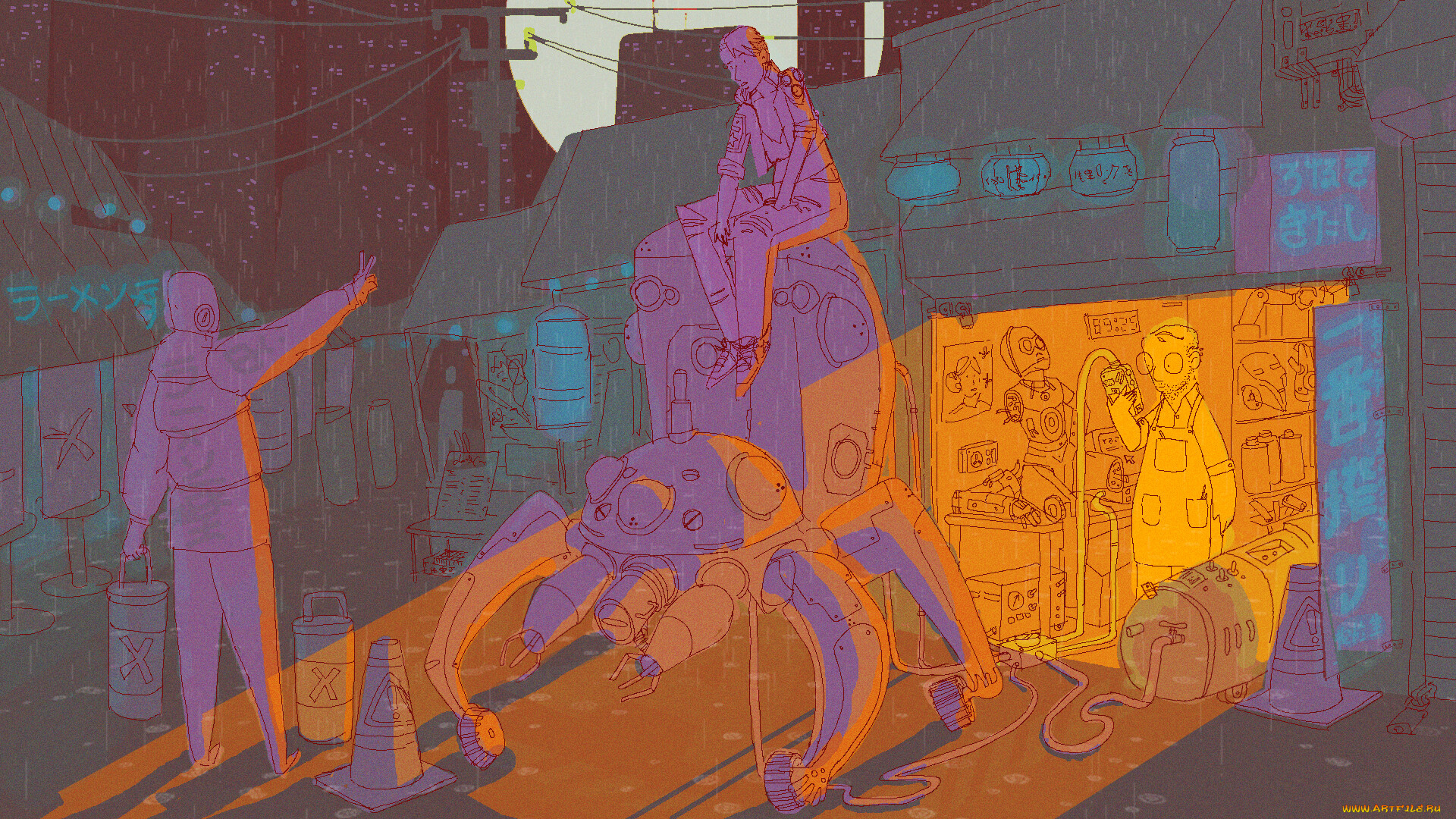 аниме, ghost, in, the, shell, призрак, в, доспехах