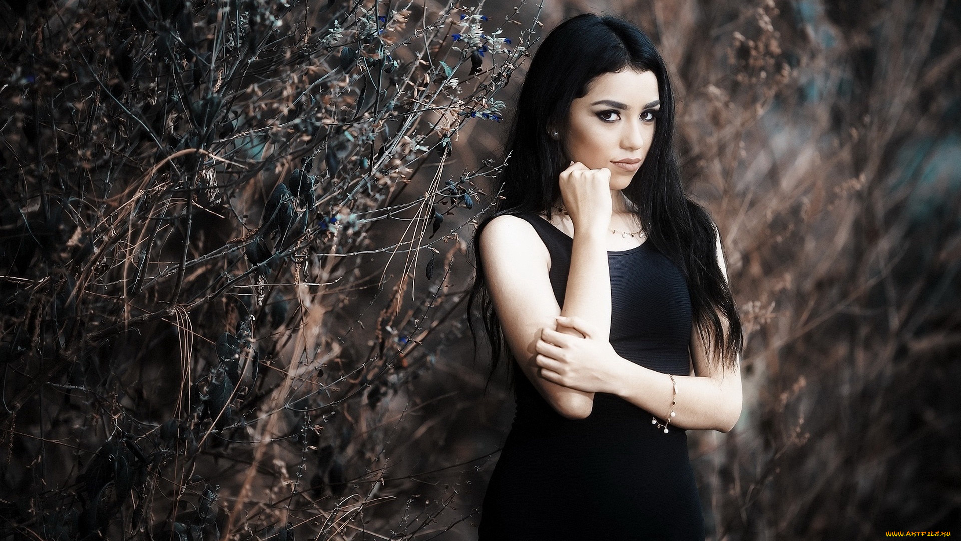 девушки, -, брюнетки, , шатенки, брюнетка, черное, платье